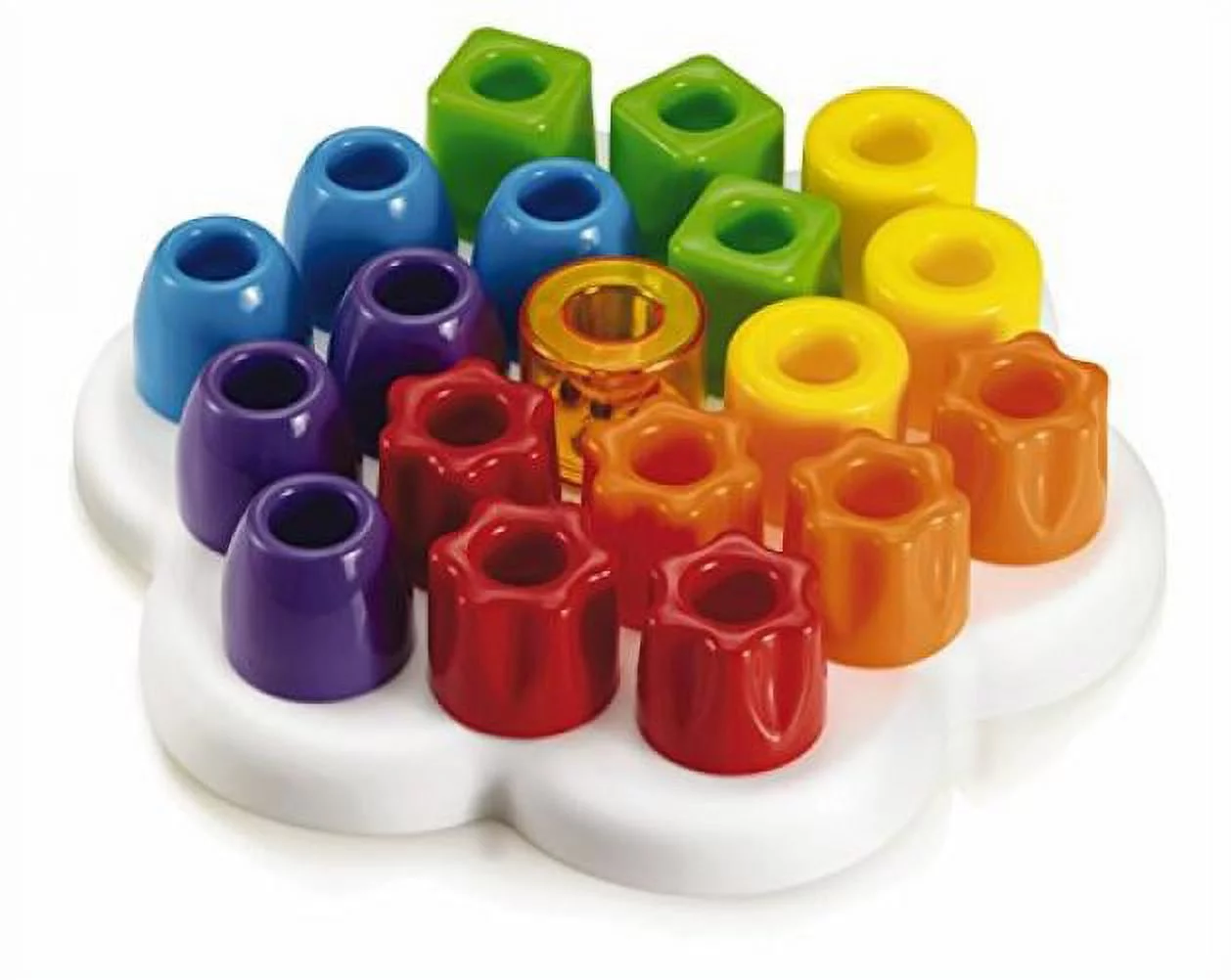 Quercetti Geokid Daisy Maxi - 21 Piece Beginning Stacking & Sorting Pegboard for Ages 1 and Up (Made in Italy)