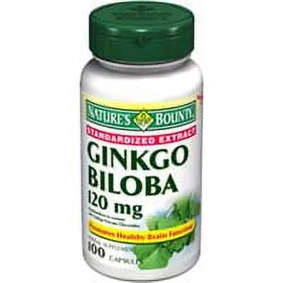 Ginkgo Biloba Standardized Extract 120Mg Capsules, Herbal Supplement By Natures Bounty - 100 Ea