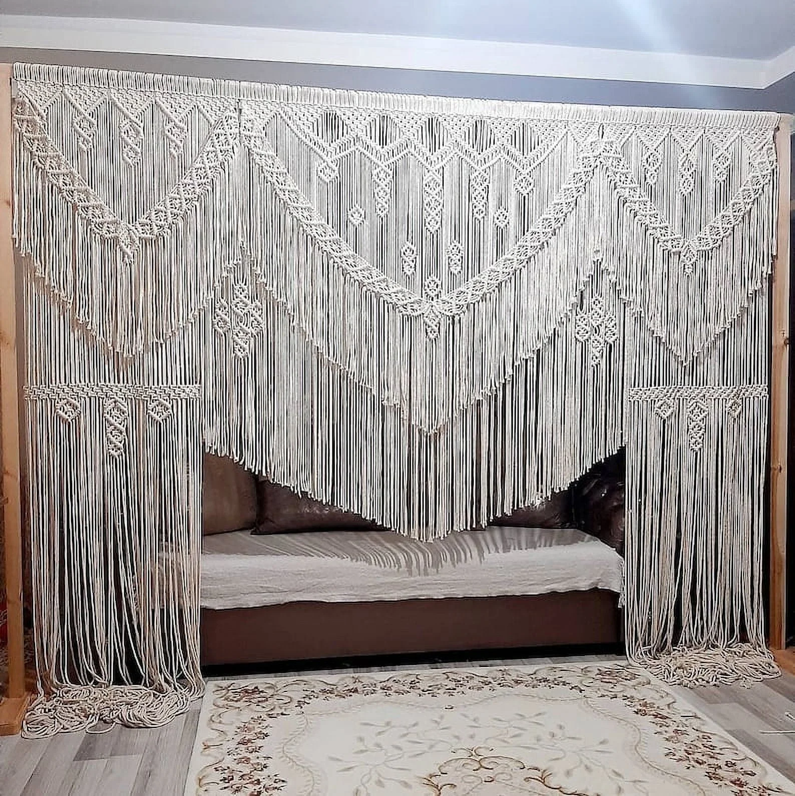 KNITTWORLD Macramé Wedding- Woven Decoration Arch Backdrop Macramé Wall Art Tapestry | LARGE