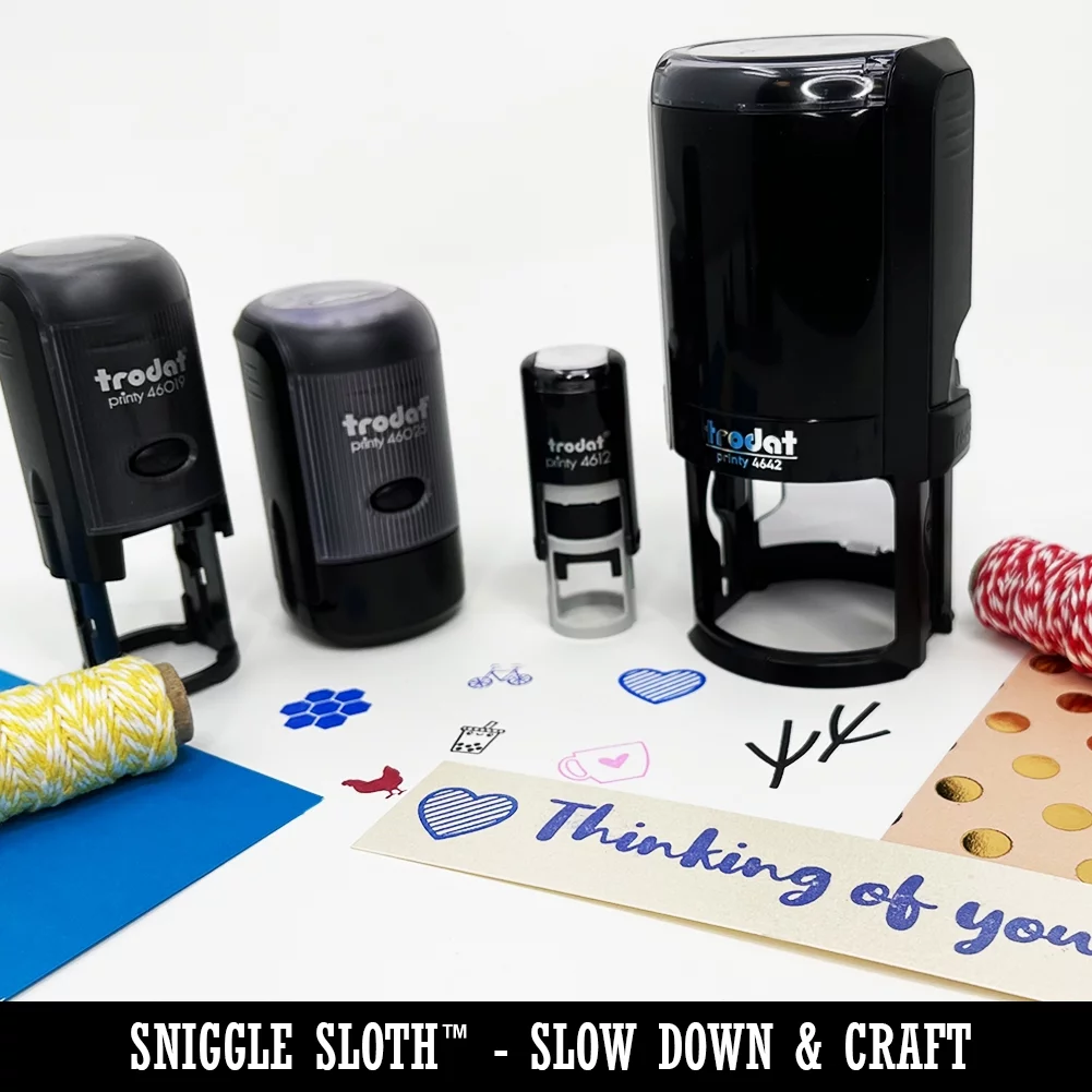 Heart Fingers Gesture of Love Self-Inking Rubber Stamp Ink Stamper - Black Ink - Mini 1/2 Inch