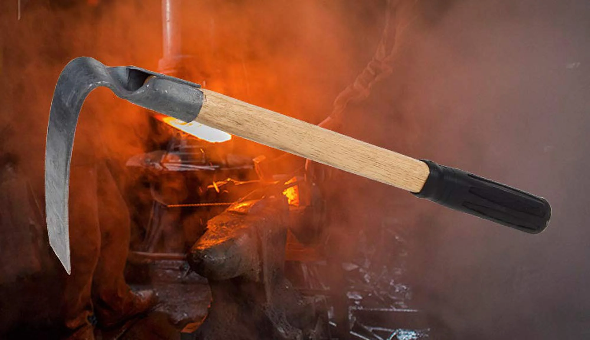 Forged Adze & Mattock Set - Fine Sharpened Blade for Cultivation and Weeding (2.25 x 7, 12 overall)