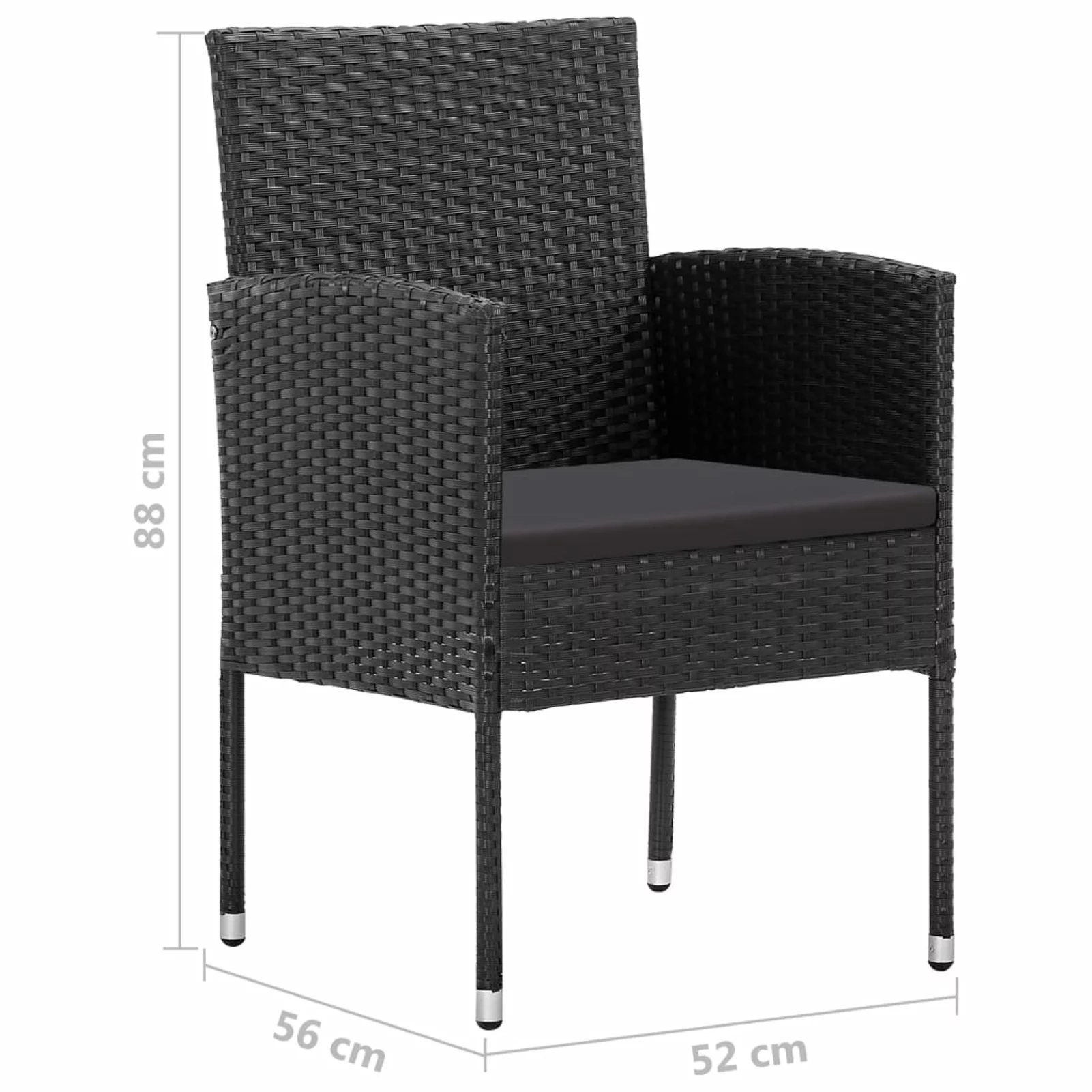 Andoer parcel,SetPatio Poly Rattan Chairs Furniture Patio Chair Set 2 Pcs 313124 Patio Chairs D X H) PoolsideFurniture Keketa 016113cDeck Lawn Furniture 20.5 X Deck Lawn 2
