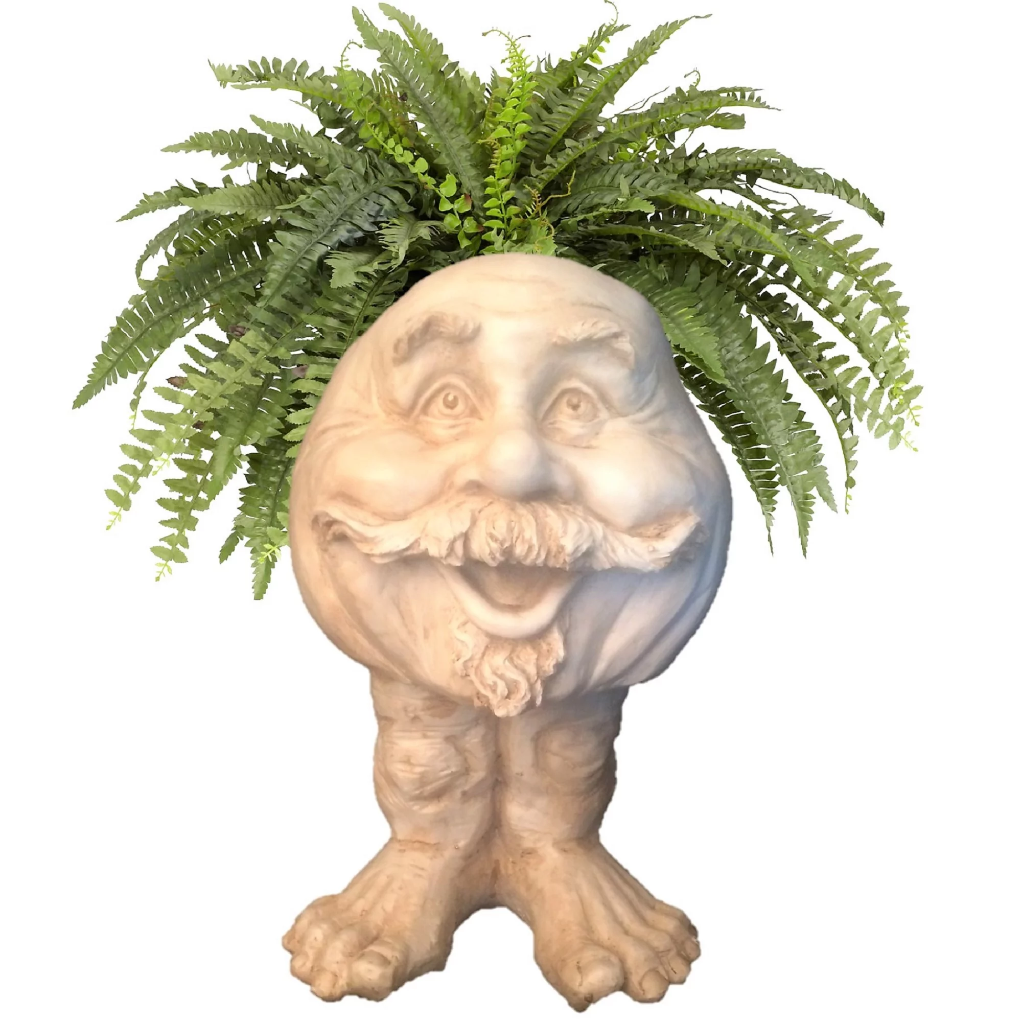 Homestyles Antique White Uncle Nate the Muggly Face Humorous Statue Planter Pot