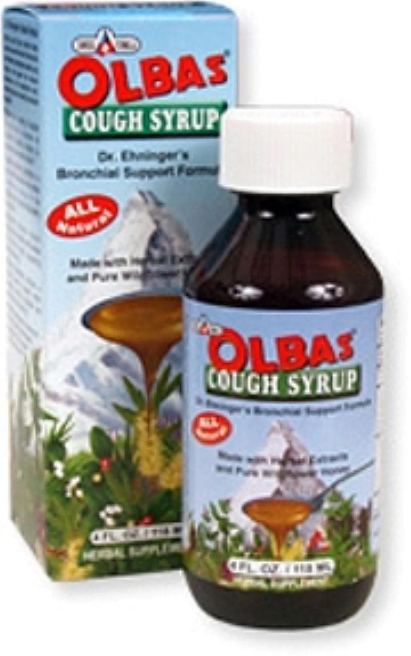 Olbas Natural Cough Syrup, Herbal Extracts & Wildflower Honey, 4 oz, 3-Pack