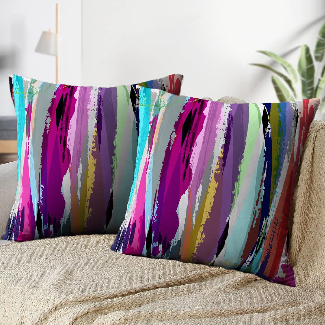 LALILO Throw Pillow Covers With Strokes Splashes And Geometric Lines Art Cushion Cover 18