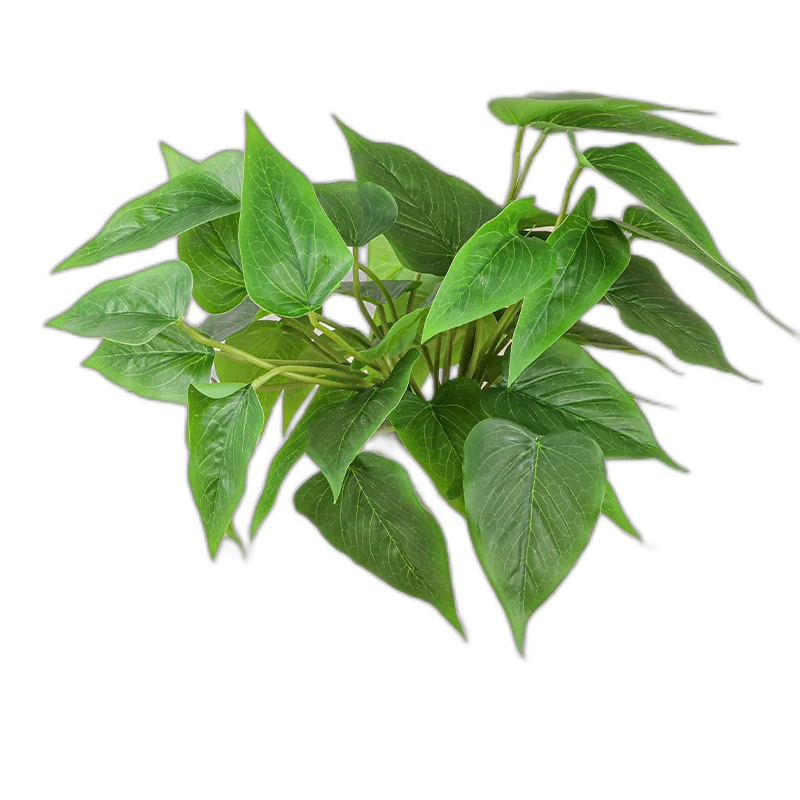 18-Leaf Calla Lily Leaves, Evergreen Chicken Heart Leaves, Plant Wall Accessories, Simulated Green Radish Leaves, Small Bonsai Decorative Leaves