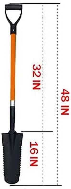 Ashmanonline Drain Spade Teeth - 41 inches Long Fibreglass Handle – Orange Metal Shovel (2 Pack)