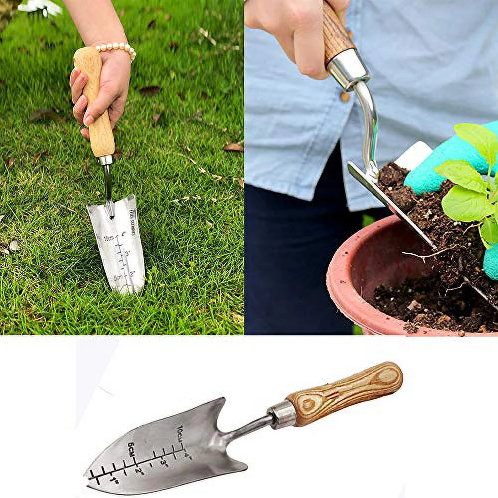 Garden Trowel,Heavy Duty Polished Stainless Steel Hand Trowel Gardening Tools,Ergonomic Hand Shovel for Weeding, Transplanting and Digging in Garden Beds