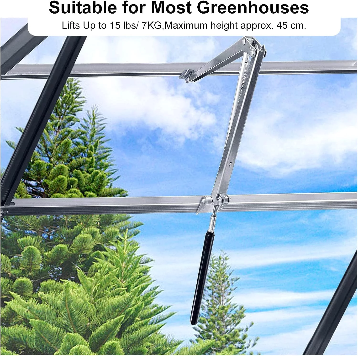 Auto Vent Opener Automatic Greenhouse Window Opener Cylinder Roof Vent Opener Autovent Kit Solar Heat Sensitive Agriculture Gardening Tools Automatic Greenhouses Supplies (Single Spring Lifts 15 Lbs)
