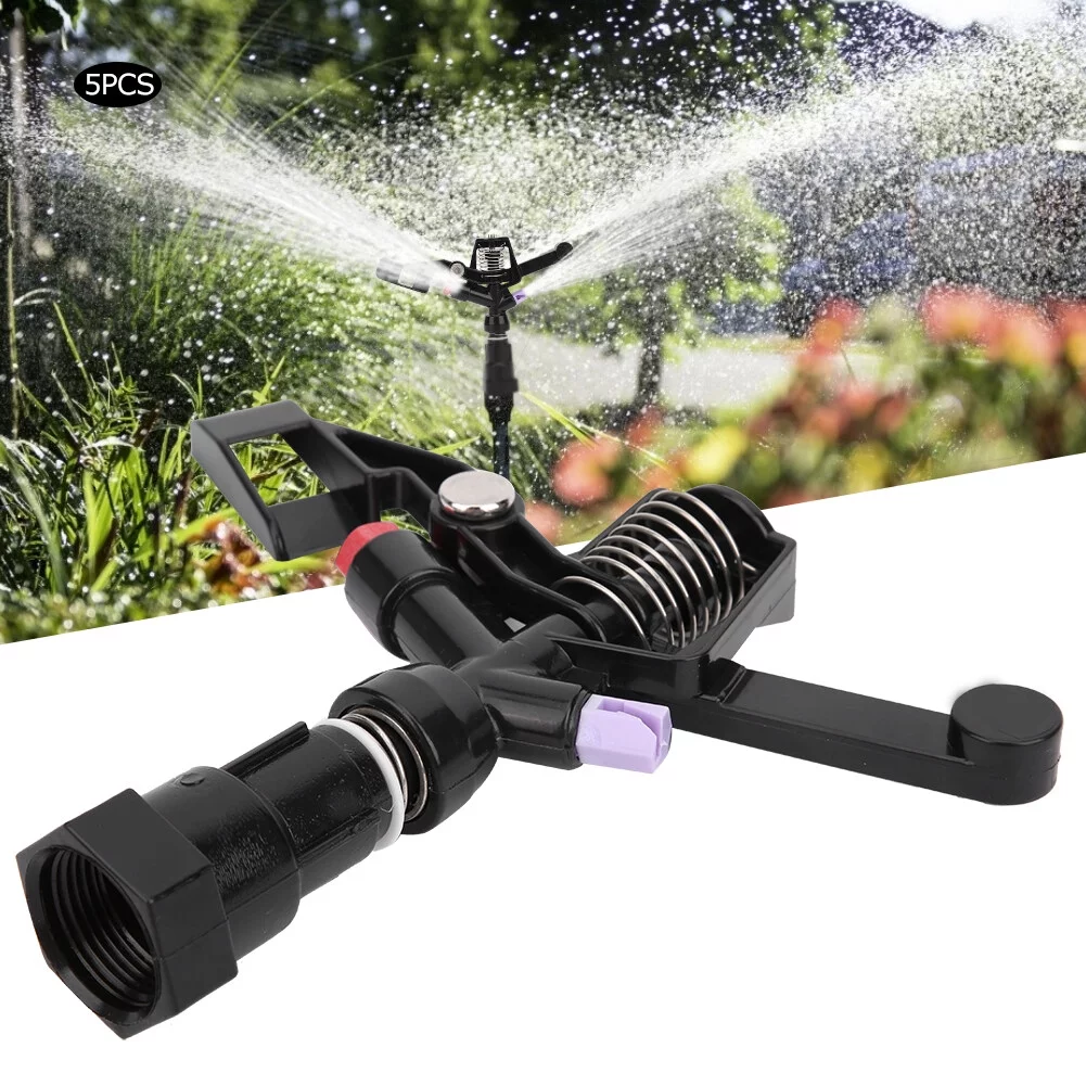 Eddwiin 5Pcs 3/4in DN20 Female Thread Controllable Angle Rotating Sprinkler Rocker Nozzle for Garden Lawn