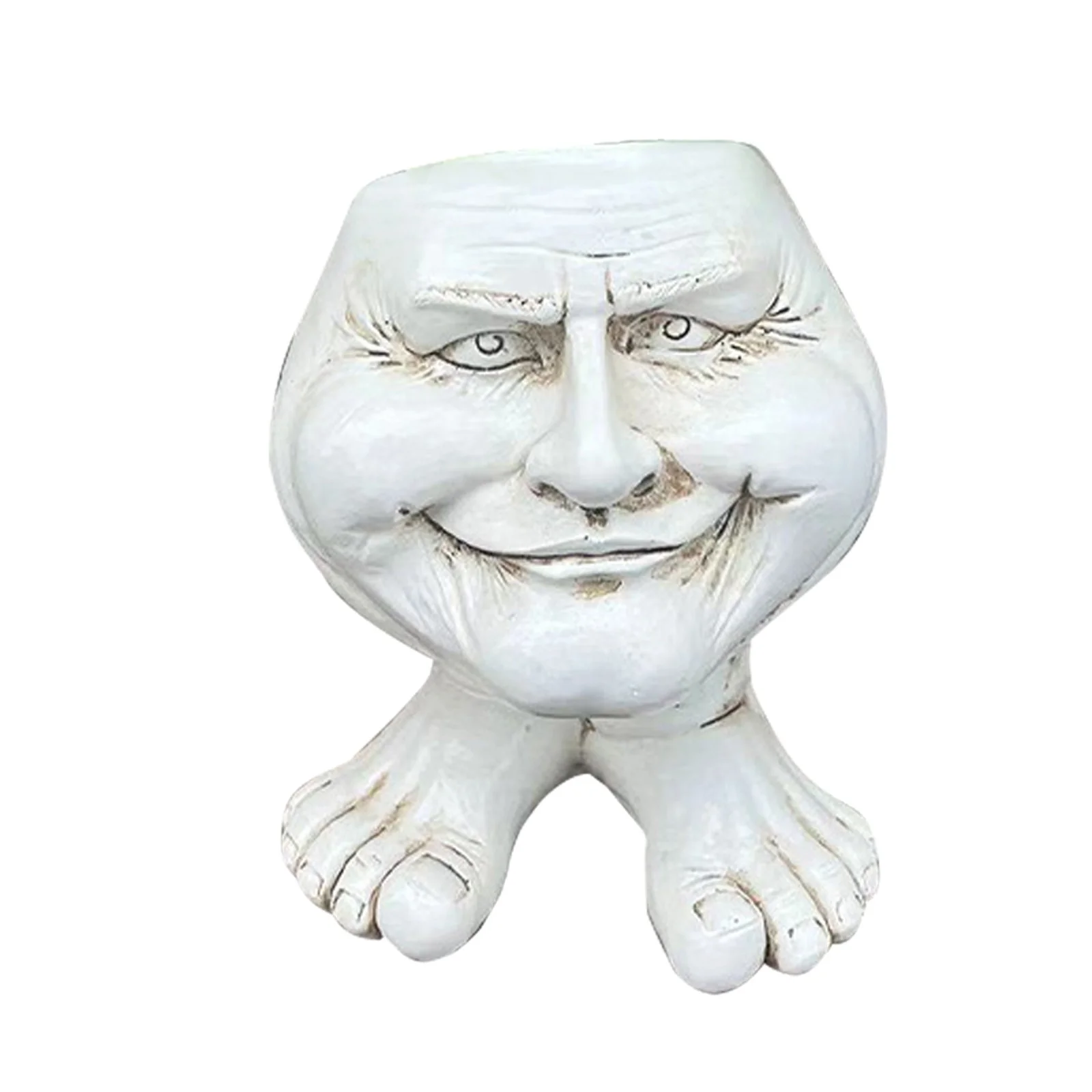 SIfdSeng Head Planter Funny Face Planters Pots Unique Face Flower Pot for Indoor Outdoor Resin Head Planter with Hole Cute Succulent Planter Father's Day Decorations Black and Gold