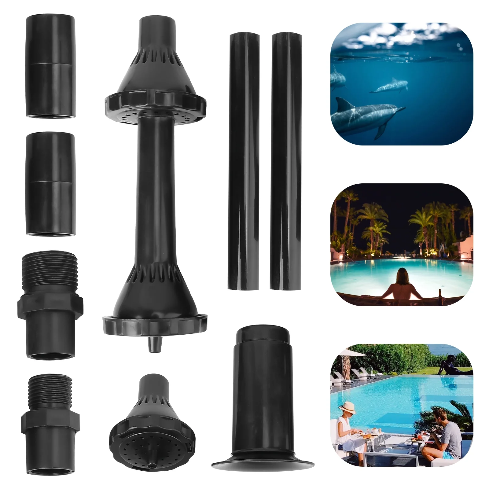 OUNONA 9PCS Fountain Pump Nozzle Set Water Spray Heads for Pond Fountain Submersible Pump Pool
