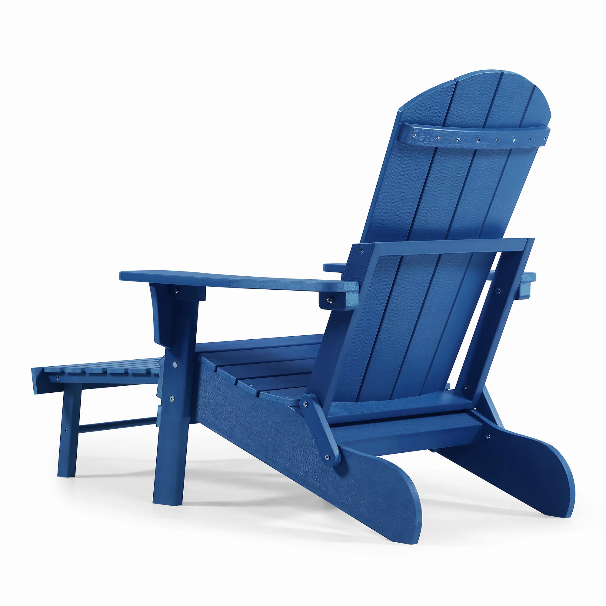 Hurley Stanton Drew Plastic/Resin Folding Adirondack Chair with Ottoman (Navy Blue)