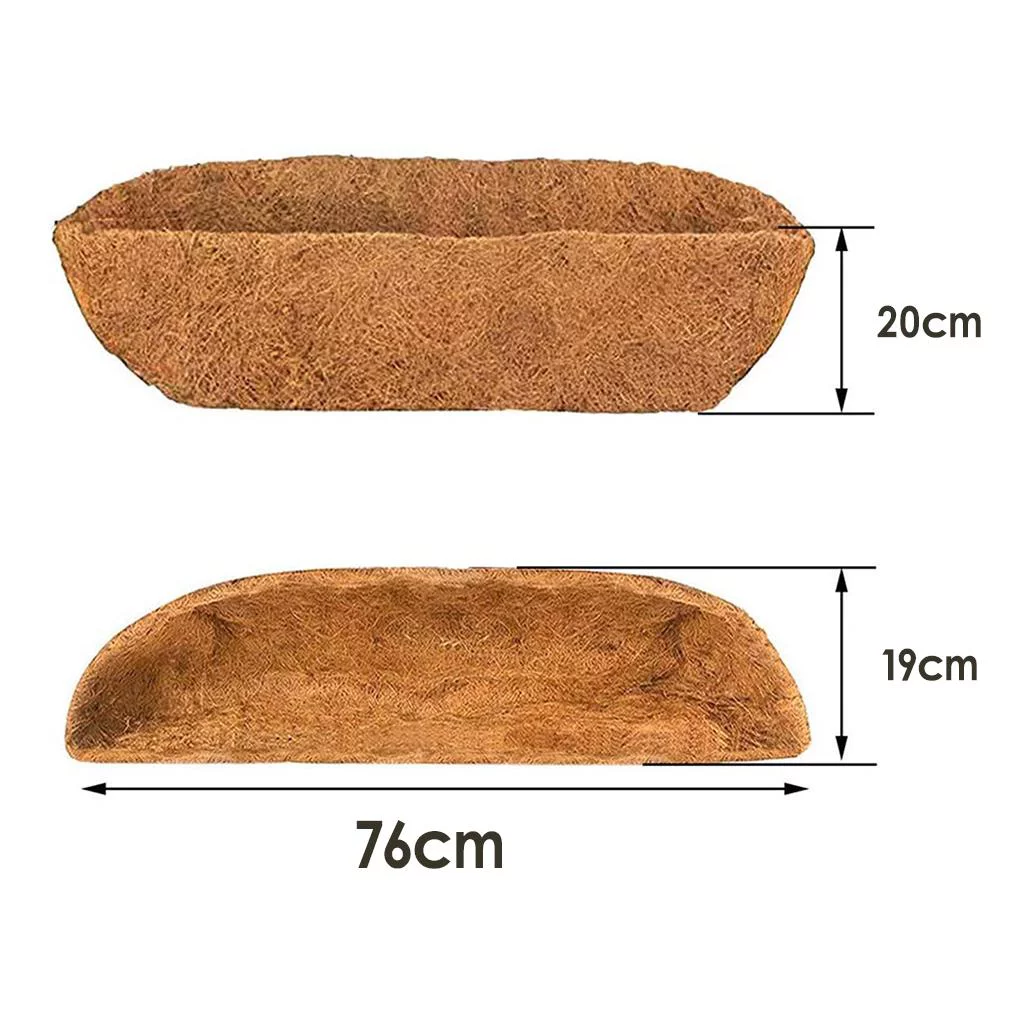 2Pcs Natural Trough Shaped Coco Liners Planter Pots Inserts Liner Flower Pot 30 inch