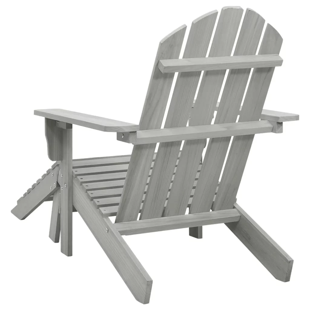 Patio Chair with Ottoman Wood Gray