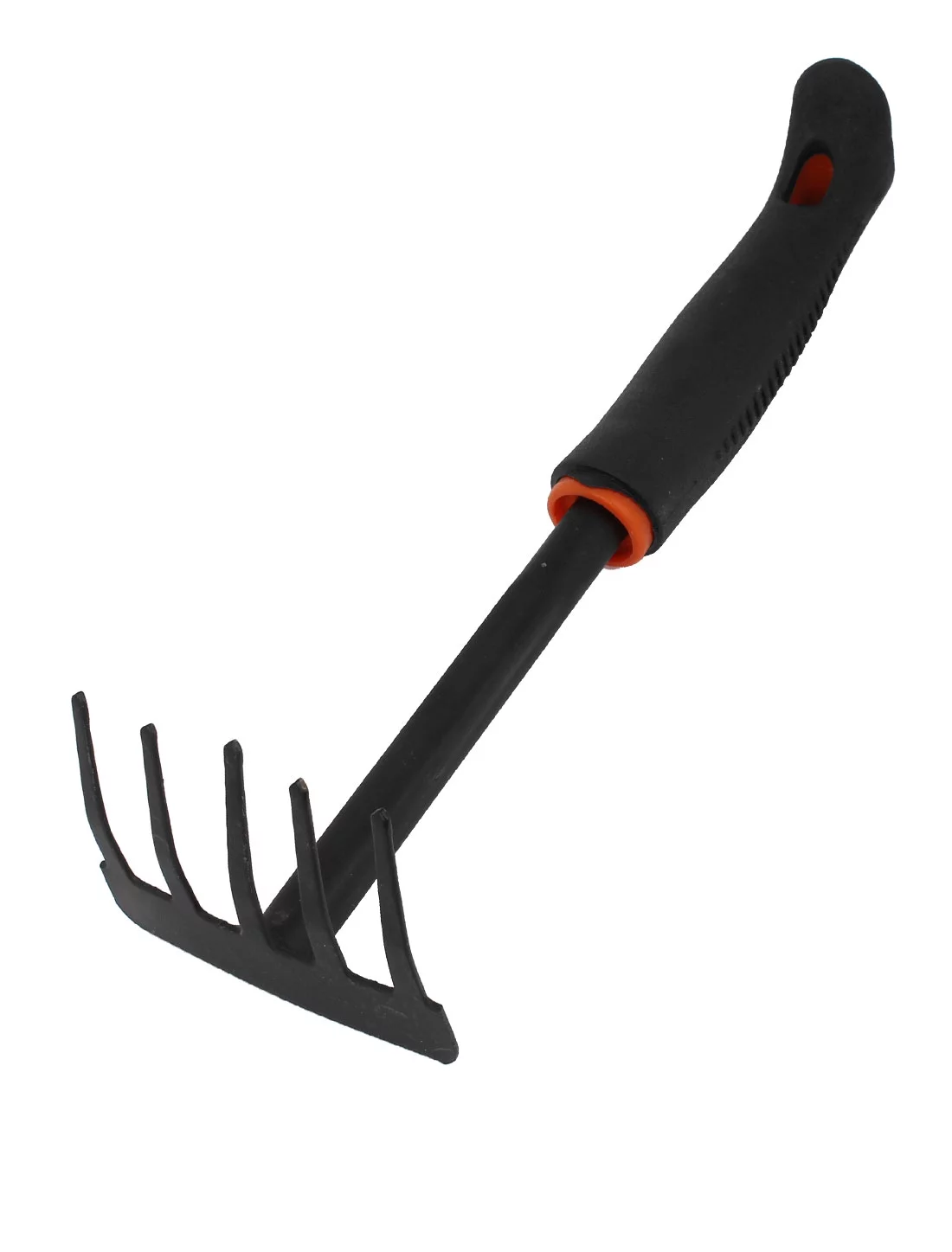 Unique Bargains Black Plastic Handle Gardening Yard Metal Hand Tool Bow Rake 11