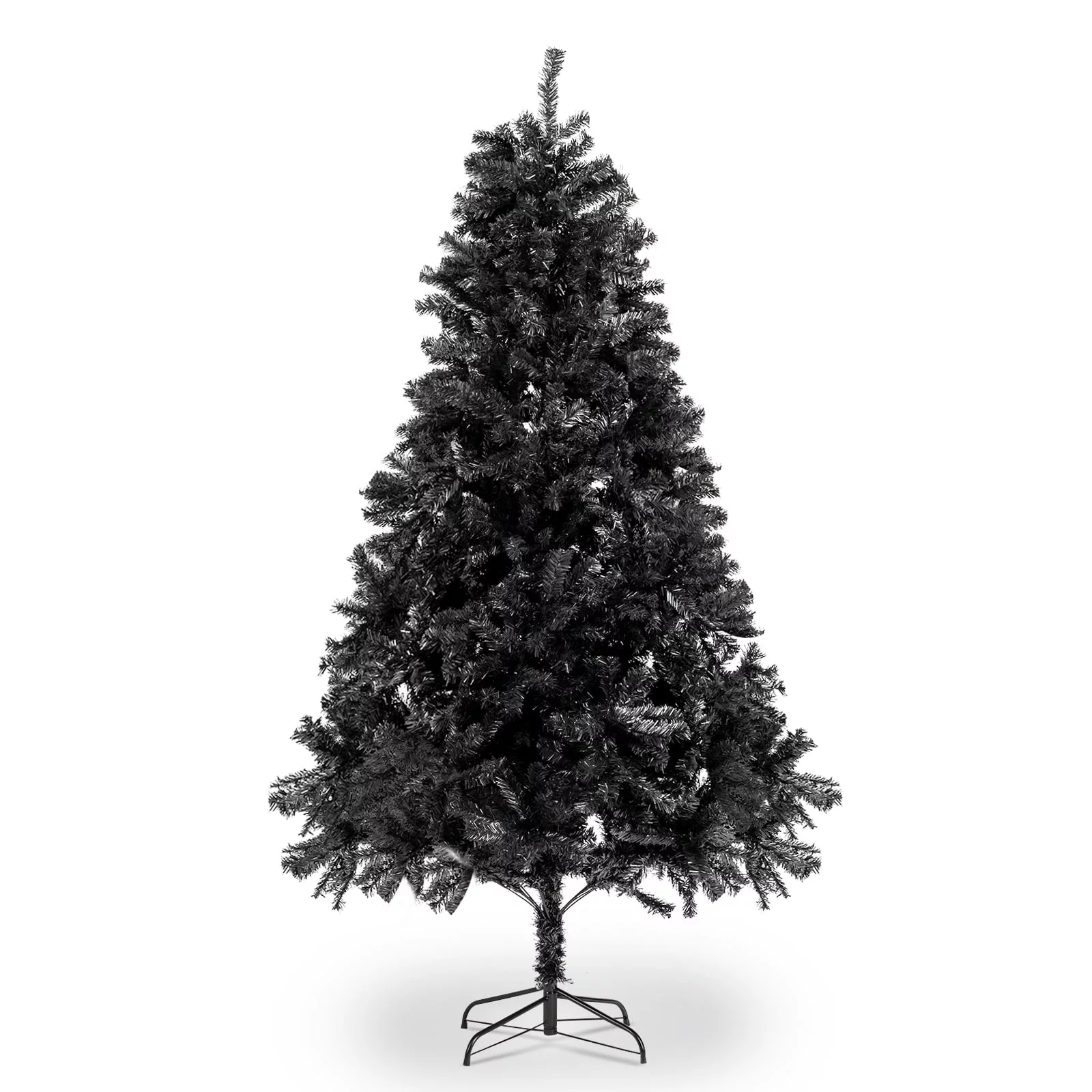 7.5ft Christmas Tree with 2500 Branches and Sleek Black Design - Perfect for those seeking a unique and minimalist holiday aesthetic