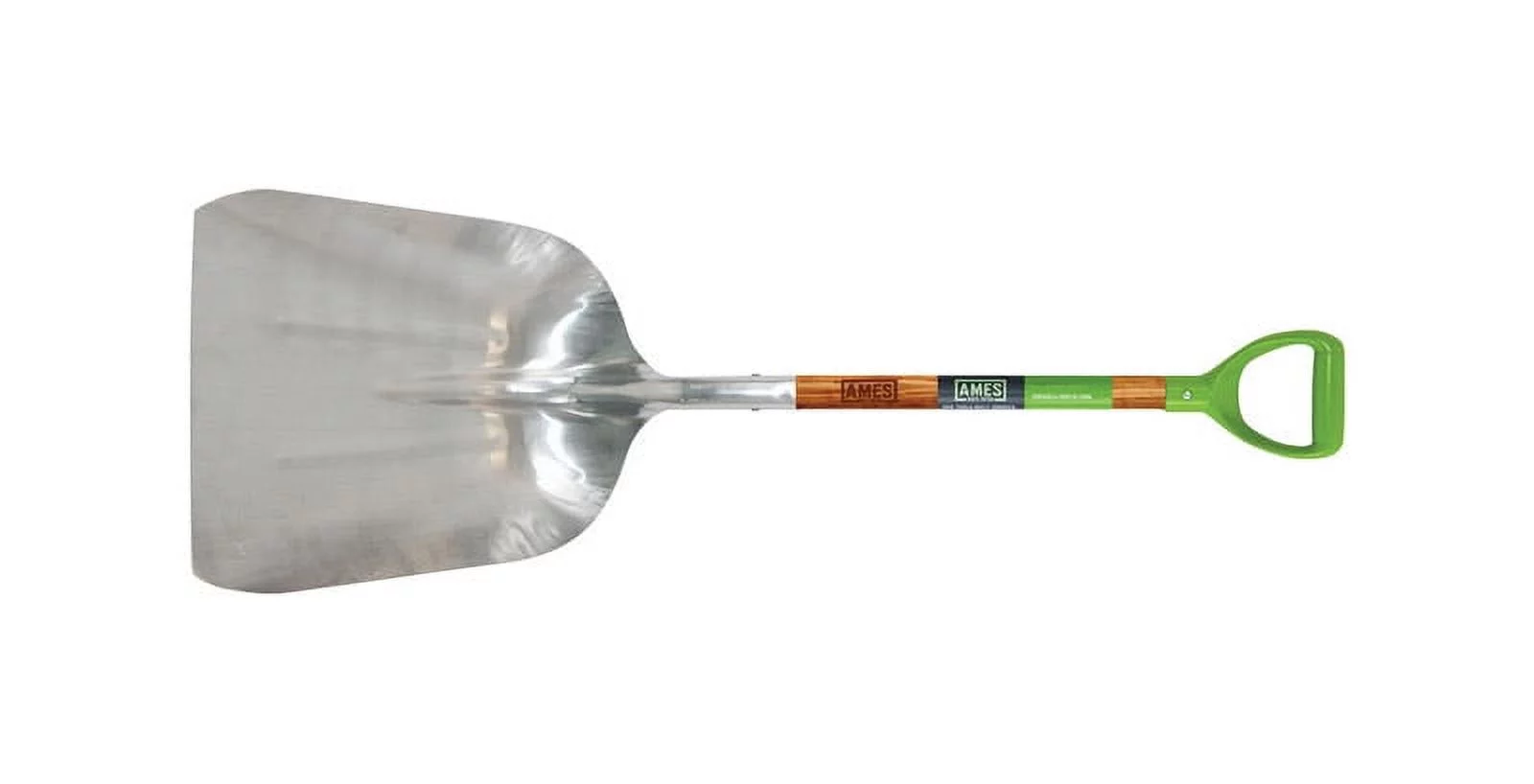 AMES 2672400 Scoop Shovel, 15-1/2 in W Blade, 11-1/2 in L Blade, Aluminum Blade, Northern Hardwood Handle, 46 in OAL