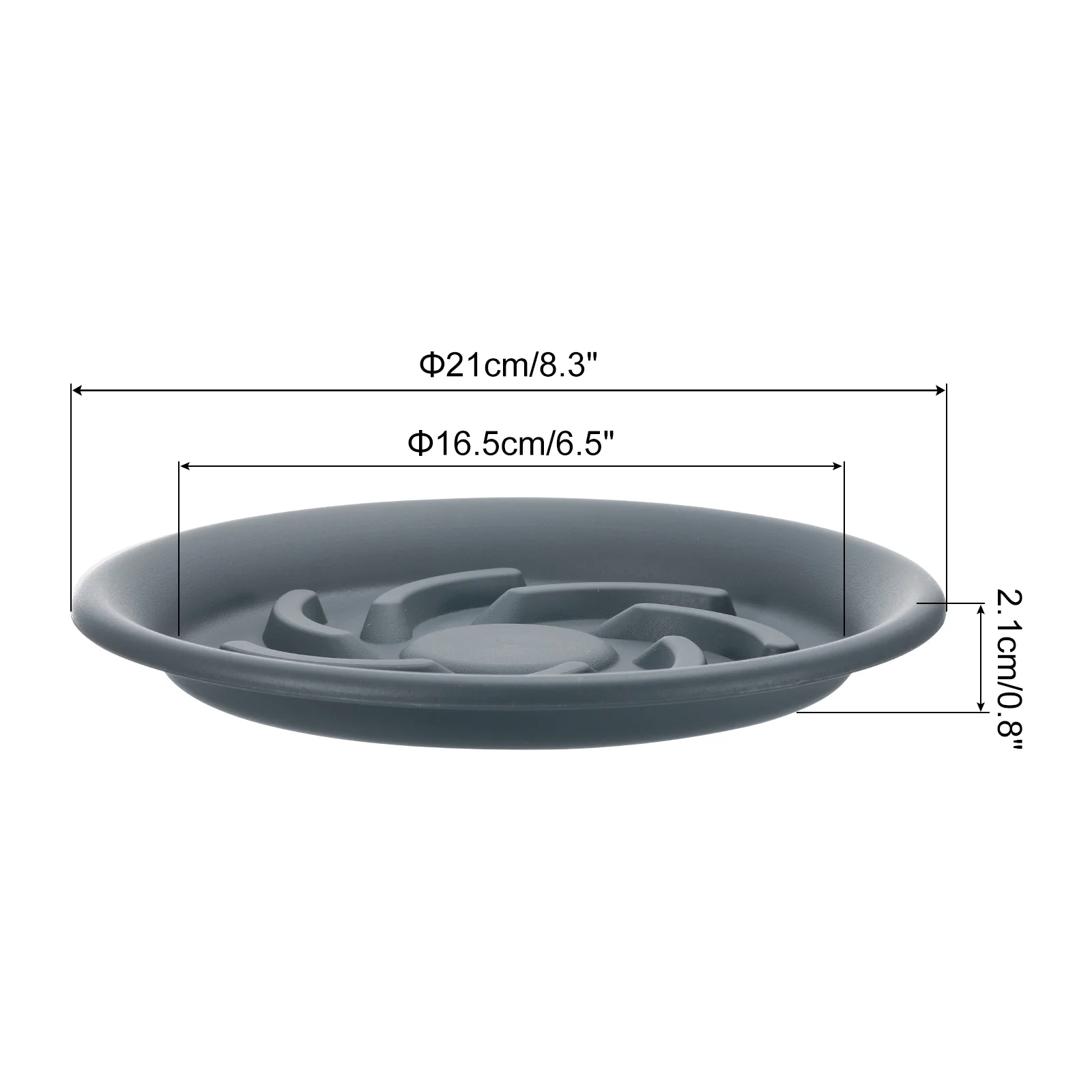 Uxcell Plant Saucer Drip Tray 6.5 Inch Plastic Round Planter Trays Flower Pot Drainage Dish Plate Bases Grey 2 Pack