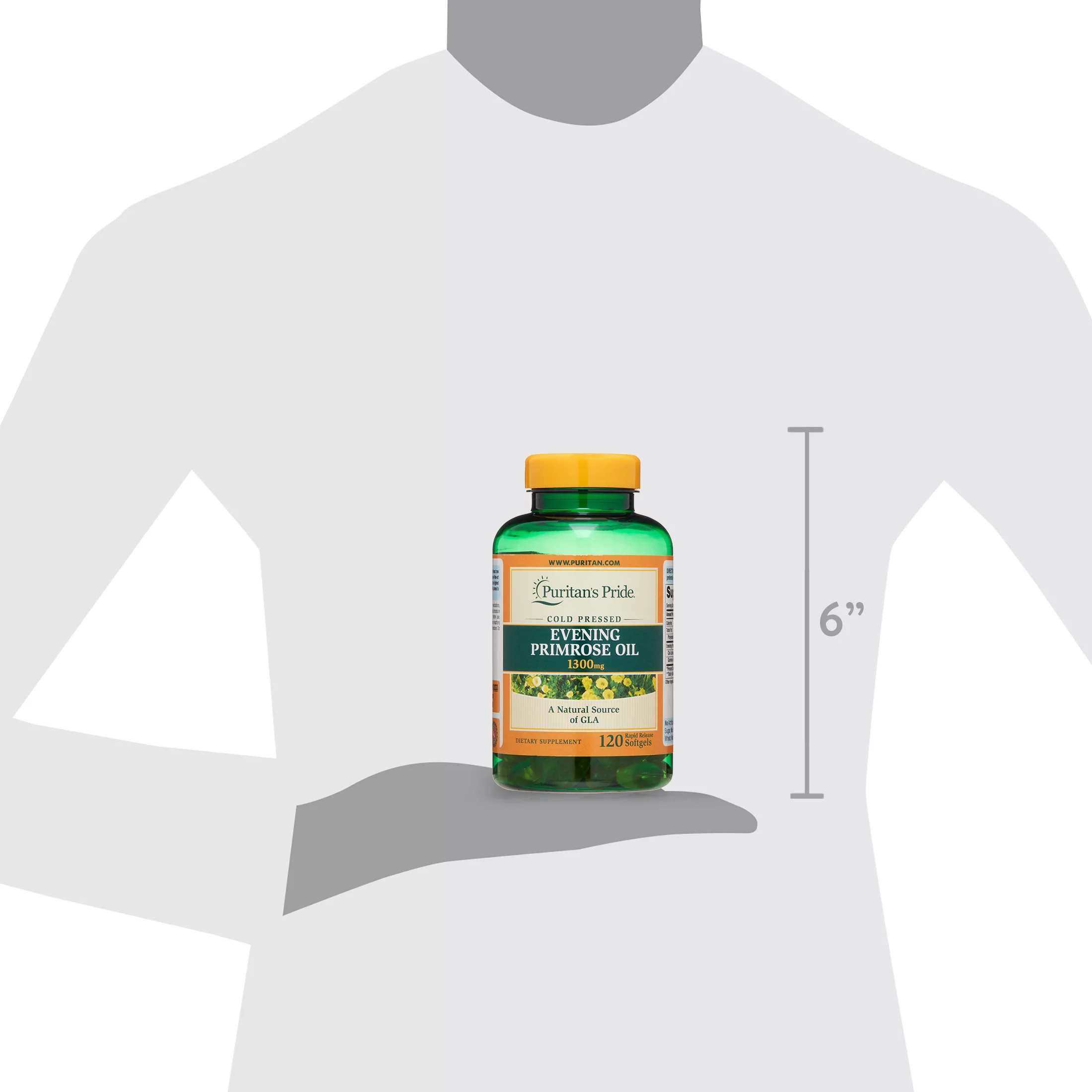 Puritan's Pride Evening Primrose Oil 1300 mg with GLA-120 Softgels