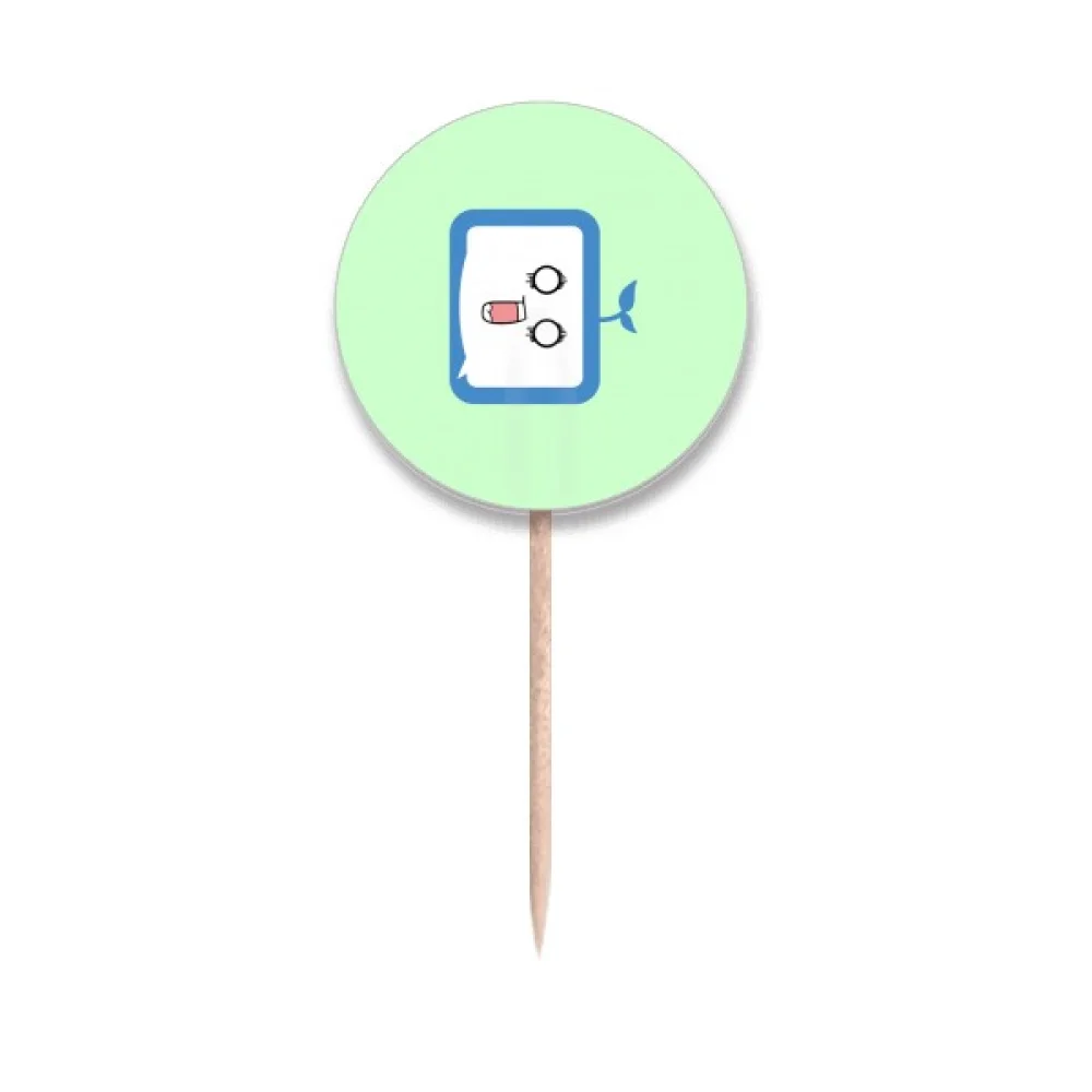 Saplings Surprised Small TV Face Original Toothpick Flags Round Labels Party Decoration