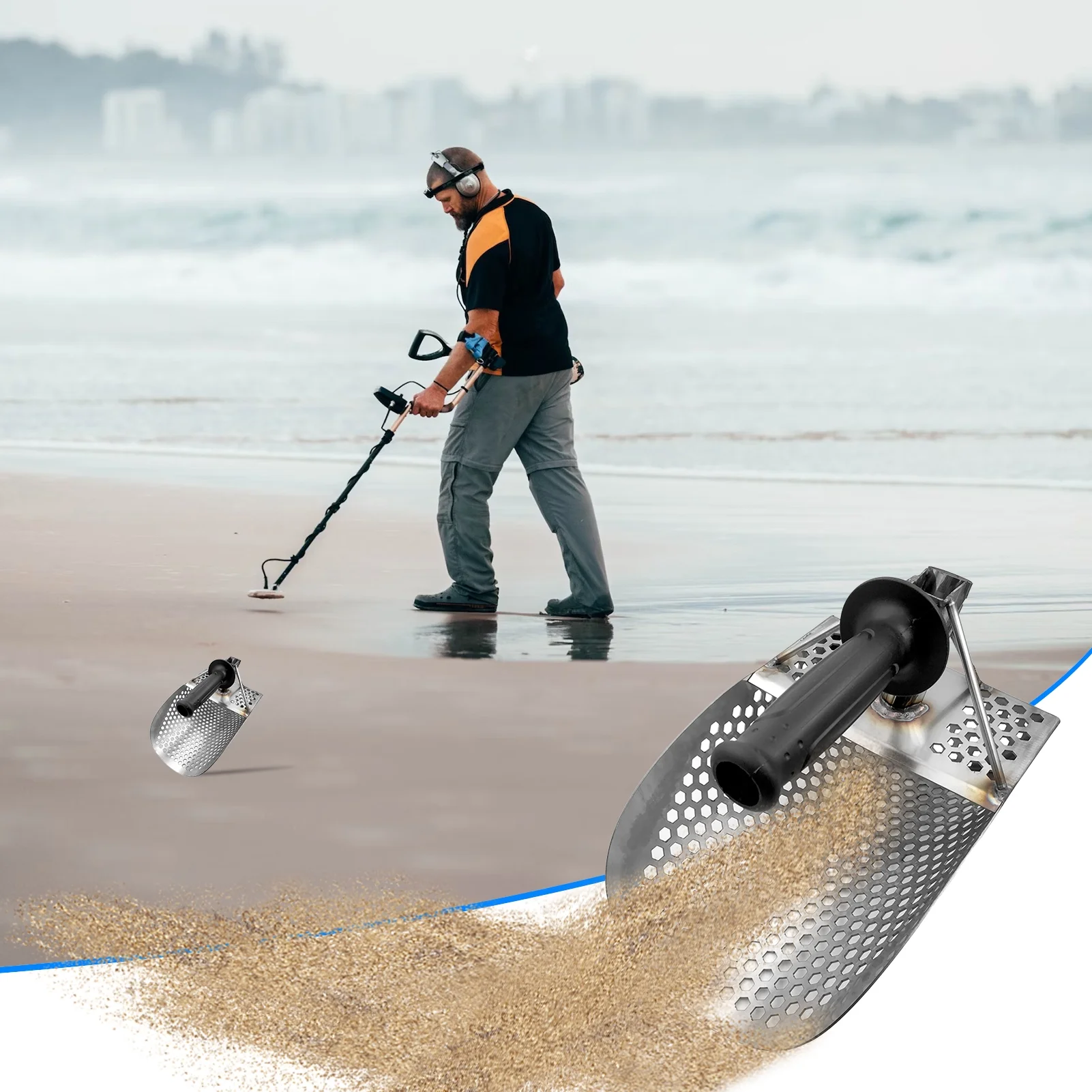 Andoer Shovels,Handle Metal Sand Metal Stainless Steel Sand - Ideal Sand Rust-proof With Handle SteelHandle Metal Sand Rust-proof Metal Rust-proof Sand Rust-proof Handle Tool Sand Steeltools