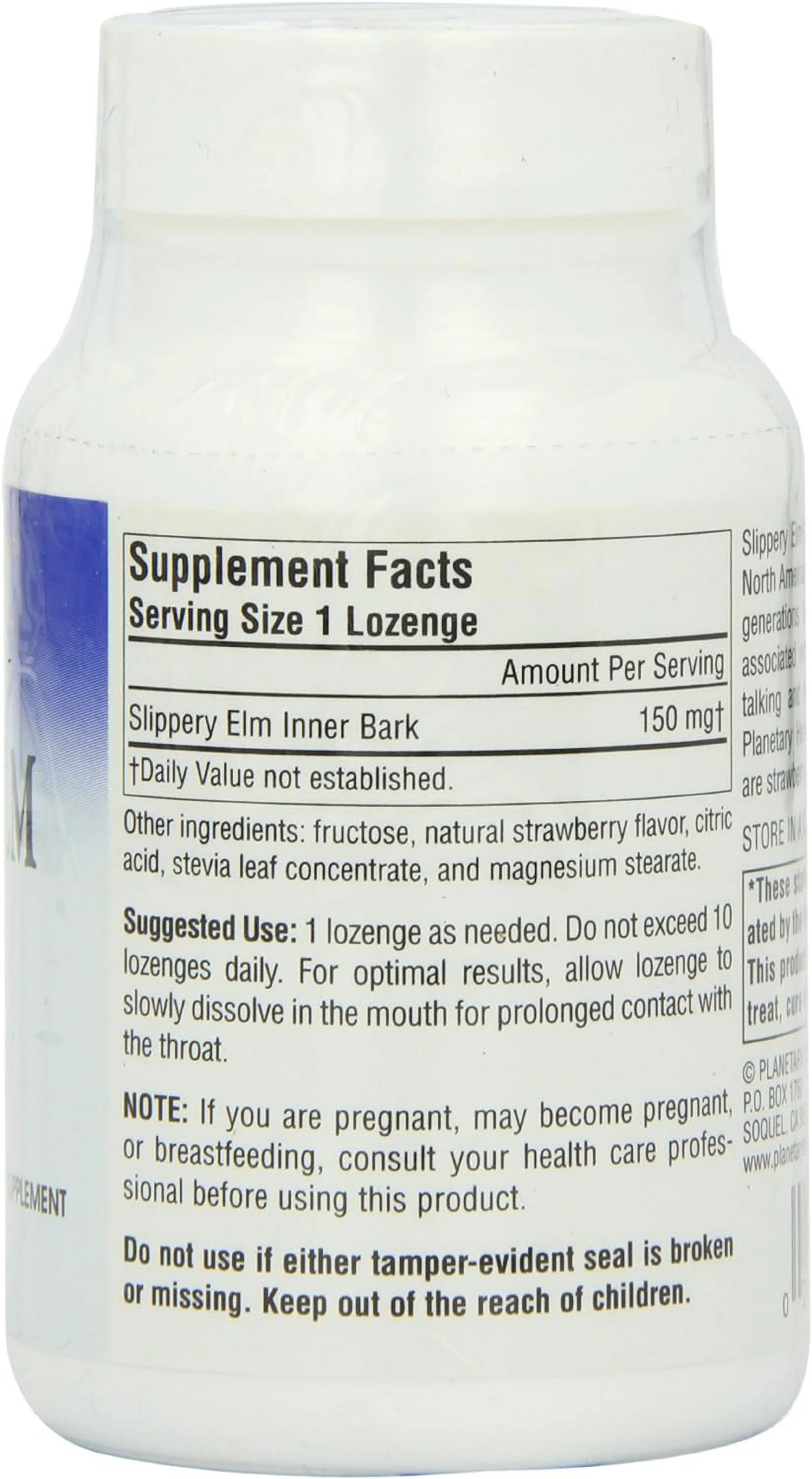 Planetary Herbals Slippery Elm Lozenges Strawberry 100 Lozenge