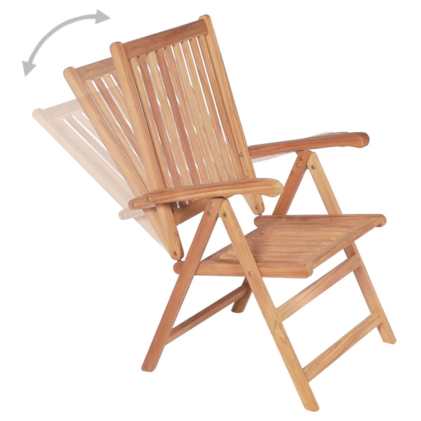 Dcenta Reclining Patio Chairs 6 pcs Solid Teak Wood