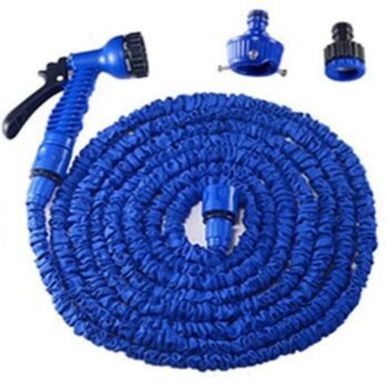 Expandable Hot Flexible Magic Garden Hose Reels Tube  Blue Green 25-50FT - Connect and Water Your Car with Ease!