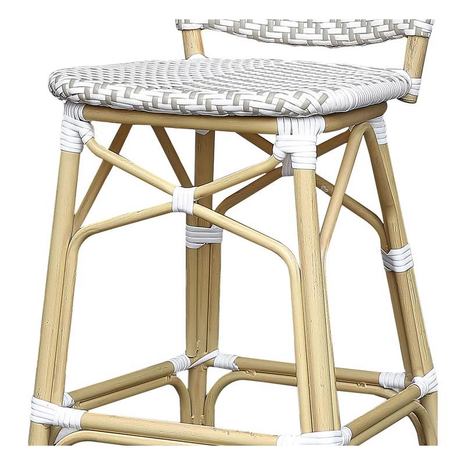 Furniture of America Adino Aluminum Patio Bar Chair in Gray (Set of 2)