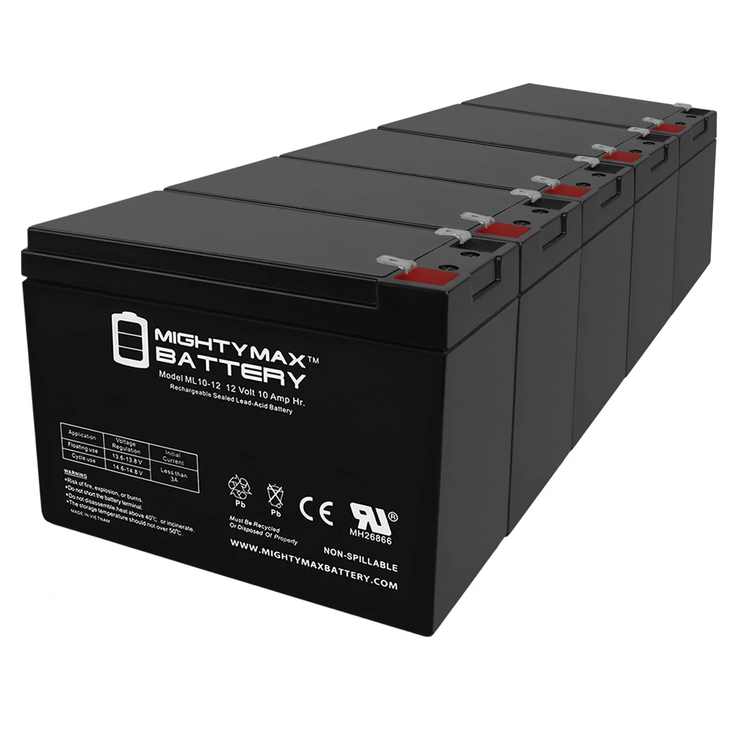 12V 10AH Battery Replaces Neuton CE6 Cordless Electric Mower - 5 Pack