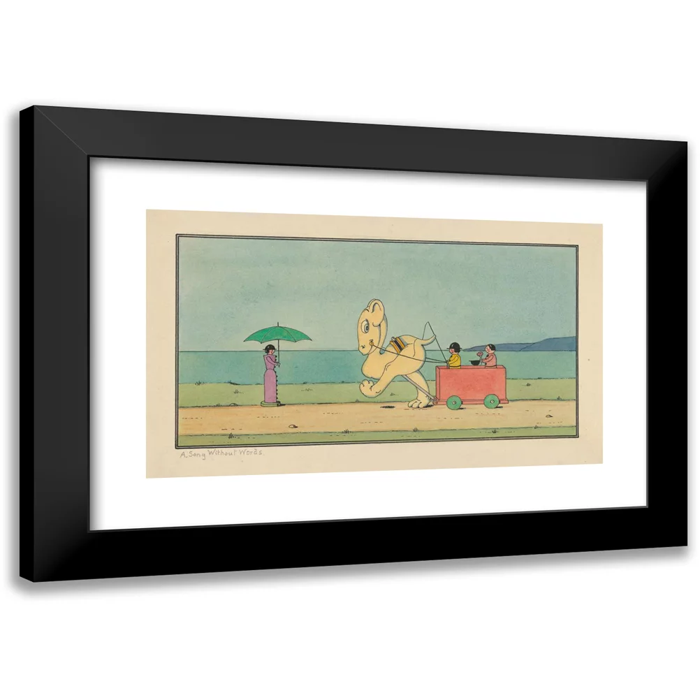 Herbert Crowley 14x10 Black Modern Framed Museum Art Print Titled - A Song Without Words, a ‘Wiggle Much’ Design (circa 1910)