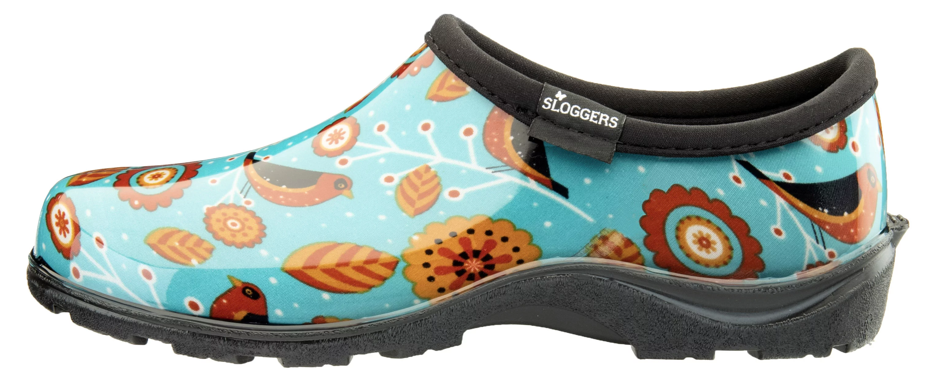 Sloggers Waterproof Garden Shoe for Women – Outdoor Slip-On Rain and Garden Clogs with Premium Comfort Support Insole, (Bird Turquoise), (Size 6)