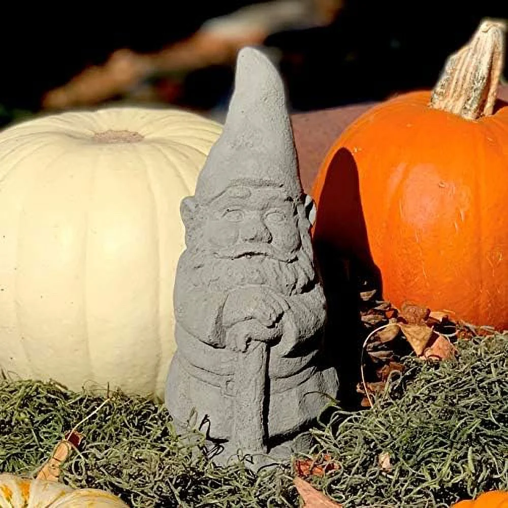 Garden GNOME W/Shovel: Solid Durable  Statue W/Distressed Texture. Perfect Home Décor  Sealed For Outdoors. Handcrafted USA. (Antique/Gray)