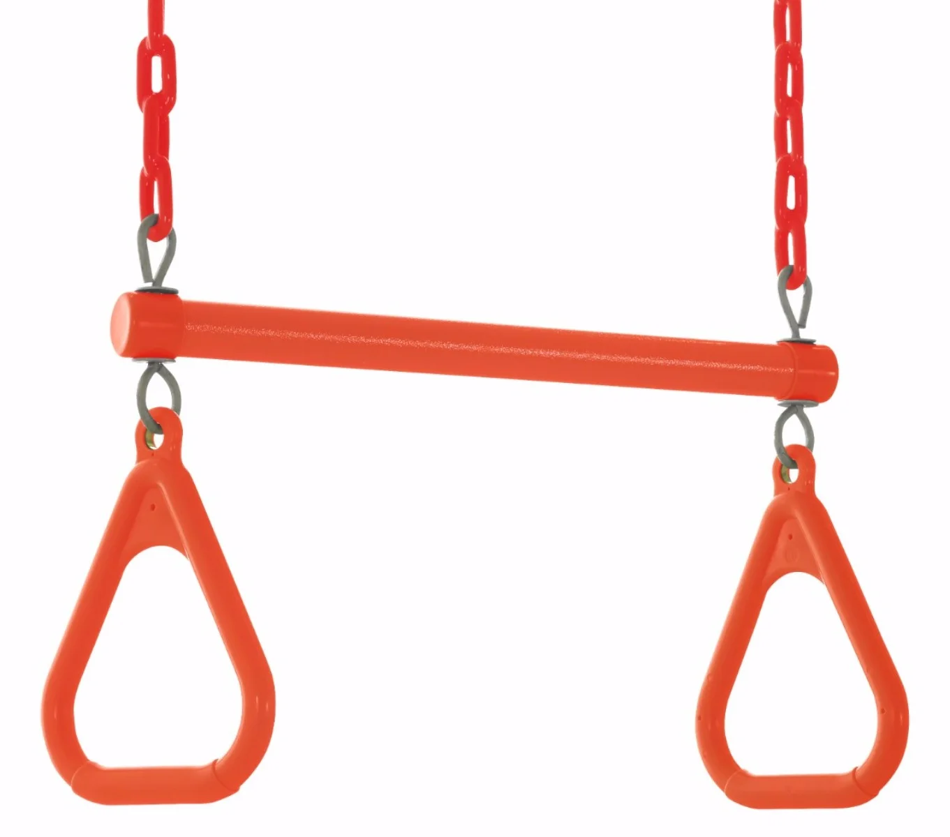 Machrus Swingan Trapeze Swing Bar with Vinyl Coated Chain - Fully Assembled - Orange