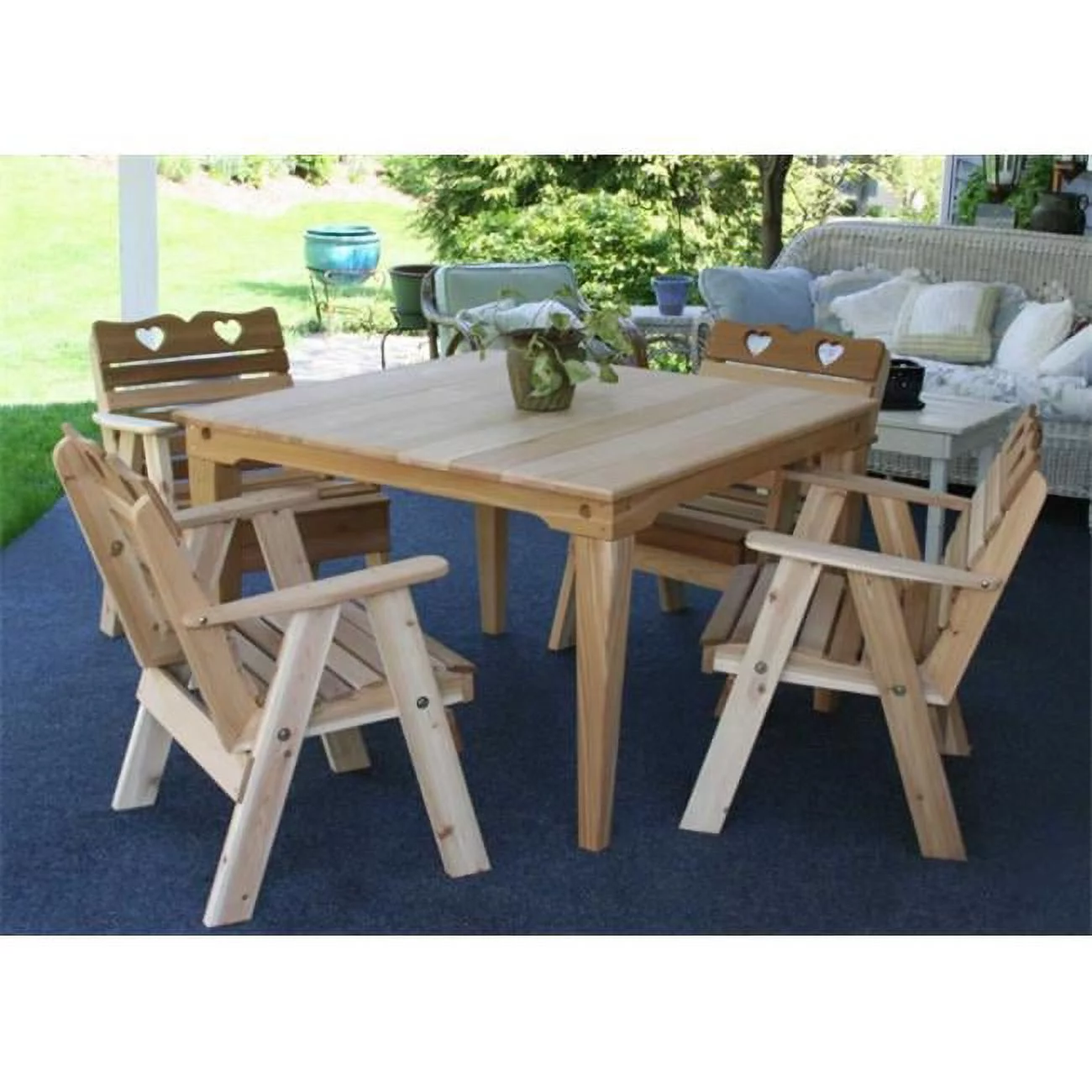 Creekvine Designs  Cedar Country Hearts Dining Set - Red Cedar