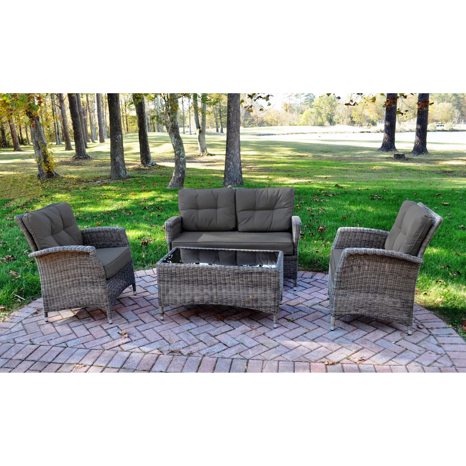 KETTLER Lakena Wicker 4 Piece Patio Conversation Set