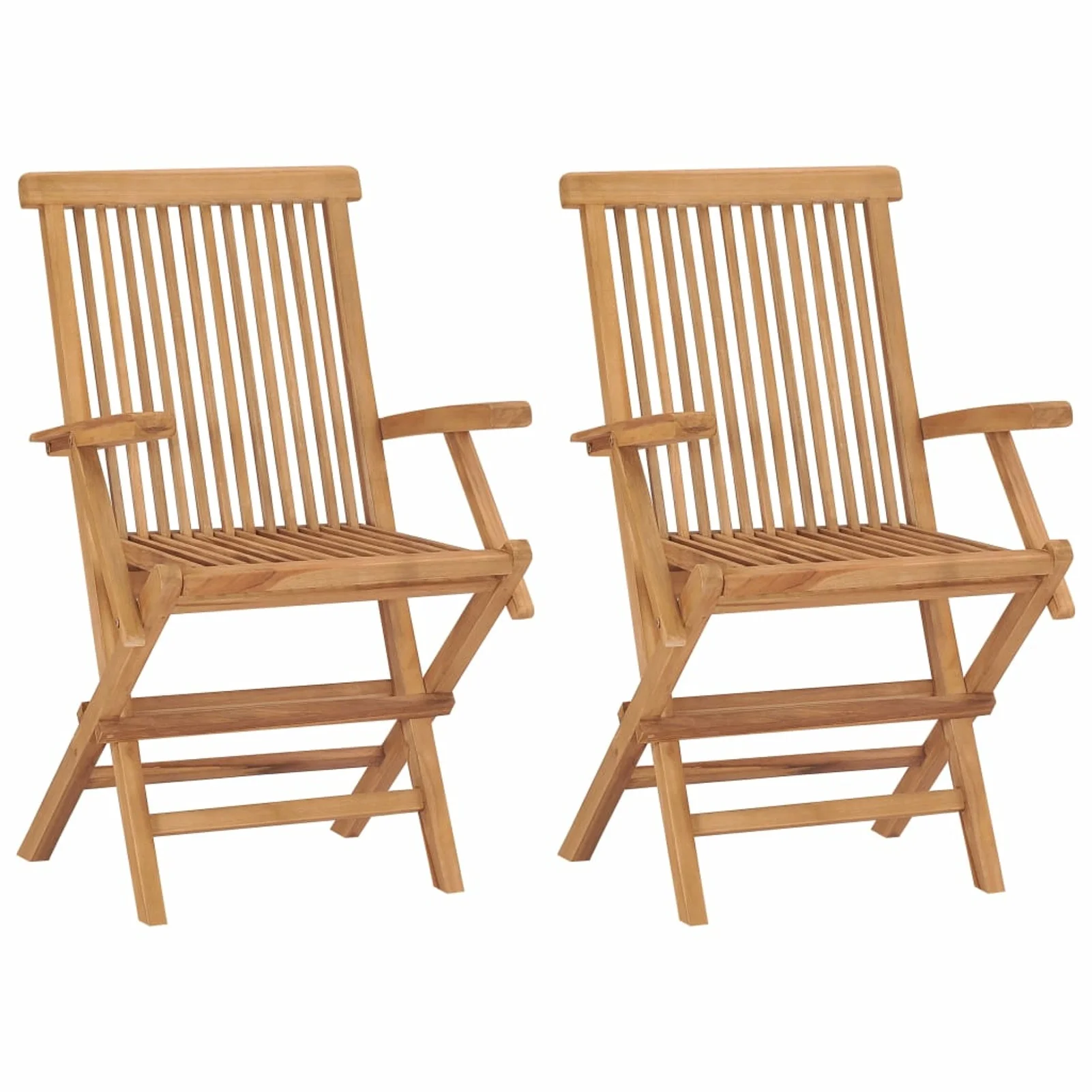 moobody Folding Patio Chairs 2 pcs Solid Teak Wood