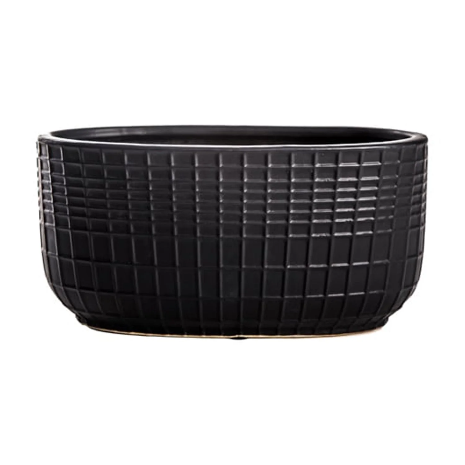 Urban Trends Ceramic Low Pot Oval