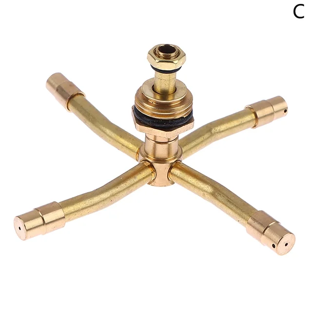 1Pc 2/3/4 Arm °Automatic Rotary Whirling Sprinkler Garden Lawn Irrigation Watering Nozzle Spray Rotating Brass Sprayer