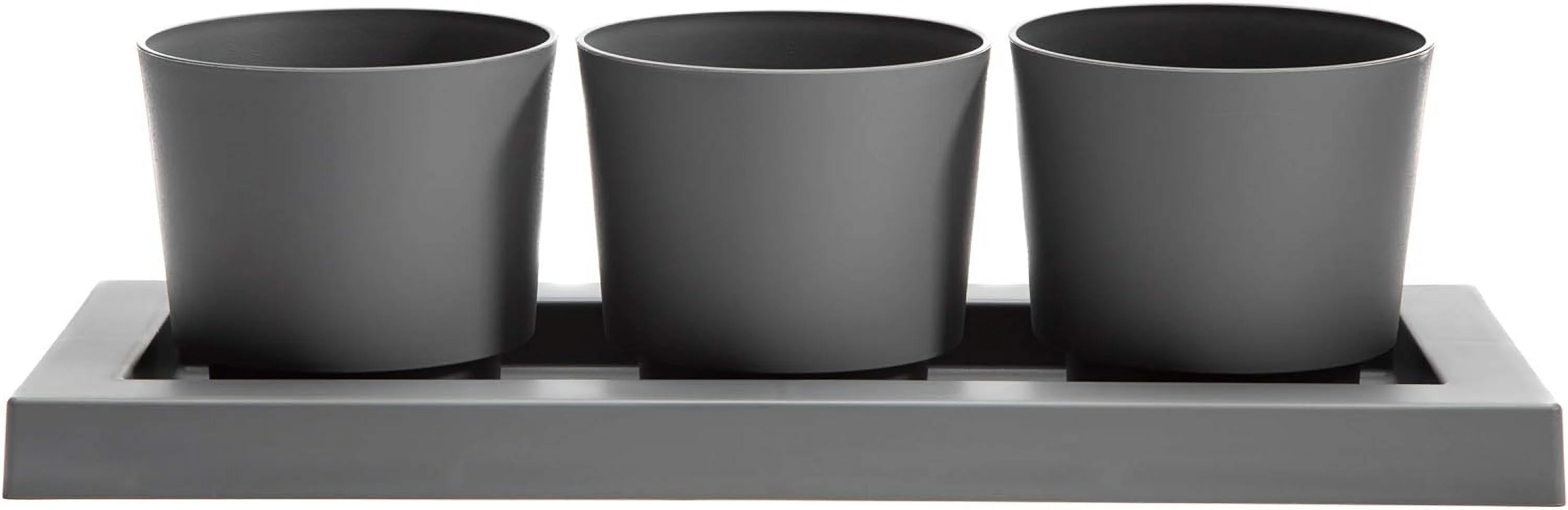 Trio Flight 3 Planter Pots W/Saucer Tray 14