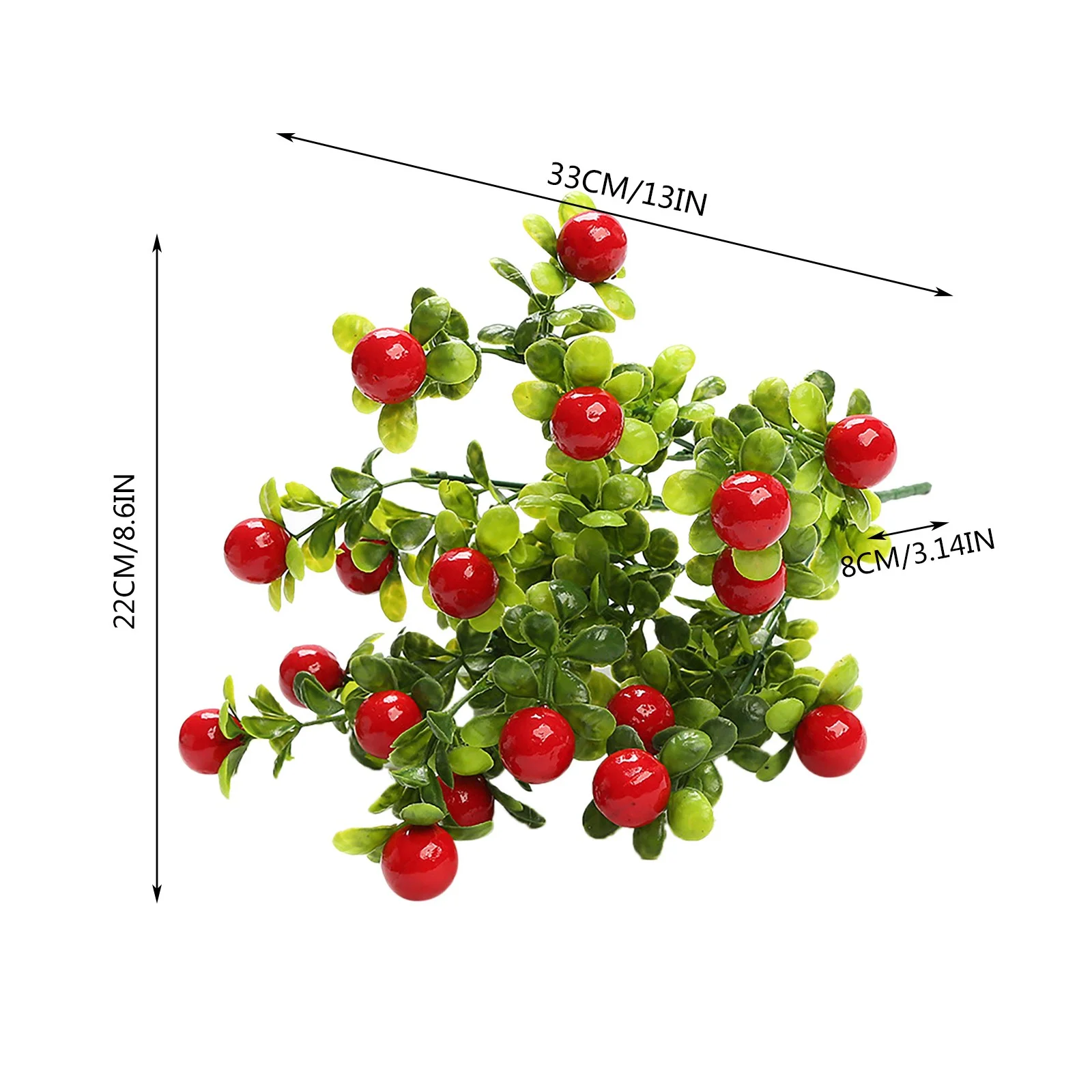 HALJEN Artificial Indoor Small Trailing Flower Green Ruyi Fruit Small Red Fruit Decoration Flower