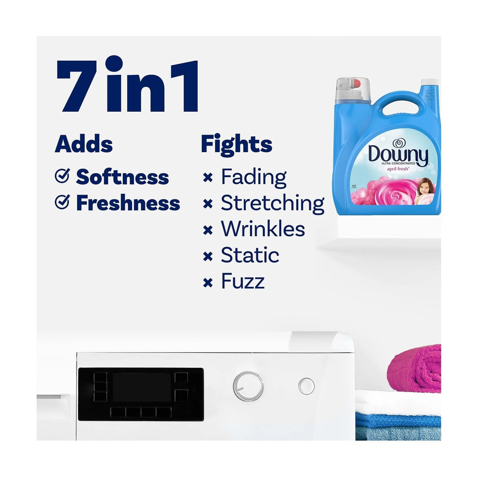 Downy Ultra Laundry Liquid Fabric Softener (Fabric Conditioner), April Fresh, 140 fl oz, 190 Loads (Pack of 8)