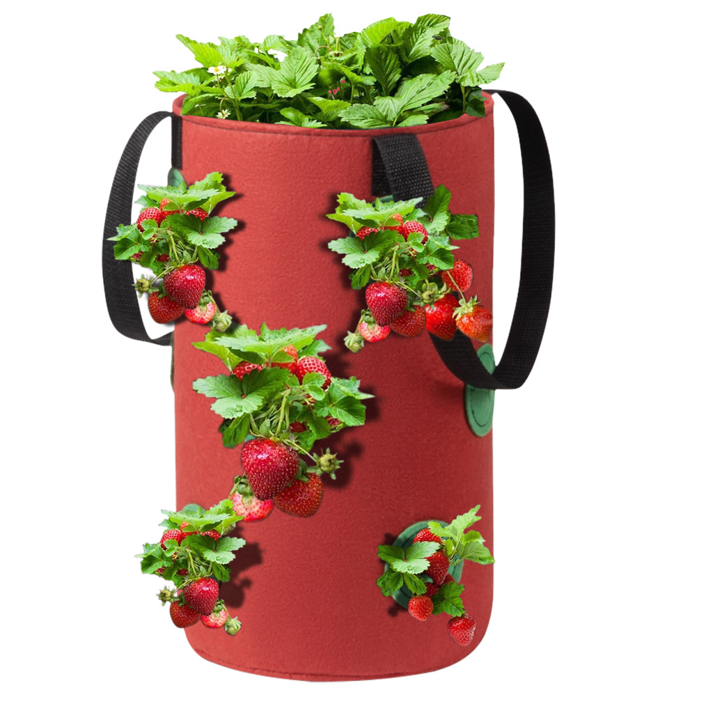 ZiSUGP Hanging Strawberry Planting FeltCloth Planting Container Bag Thicken Garden Pot Air Garden Pods