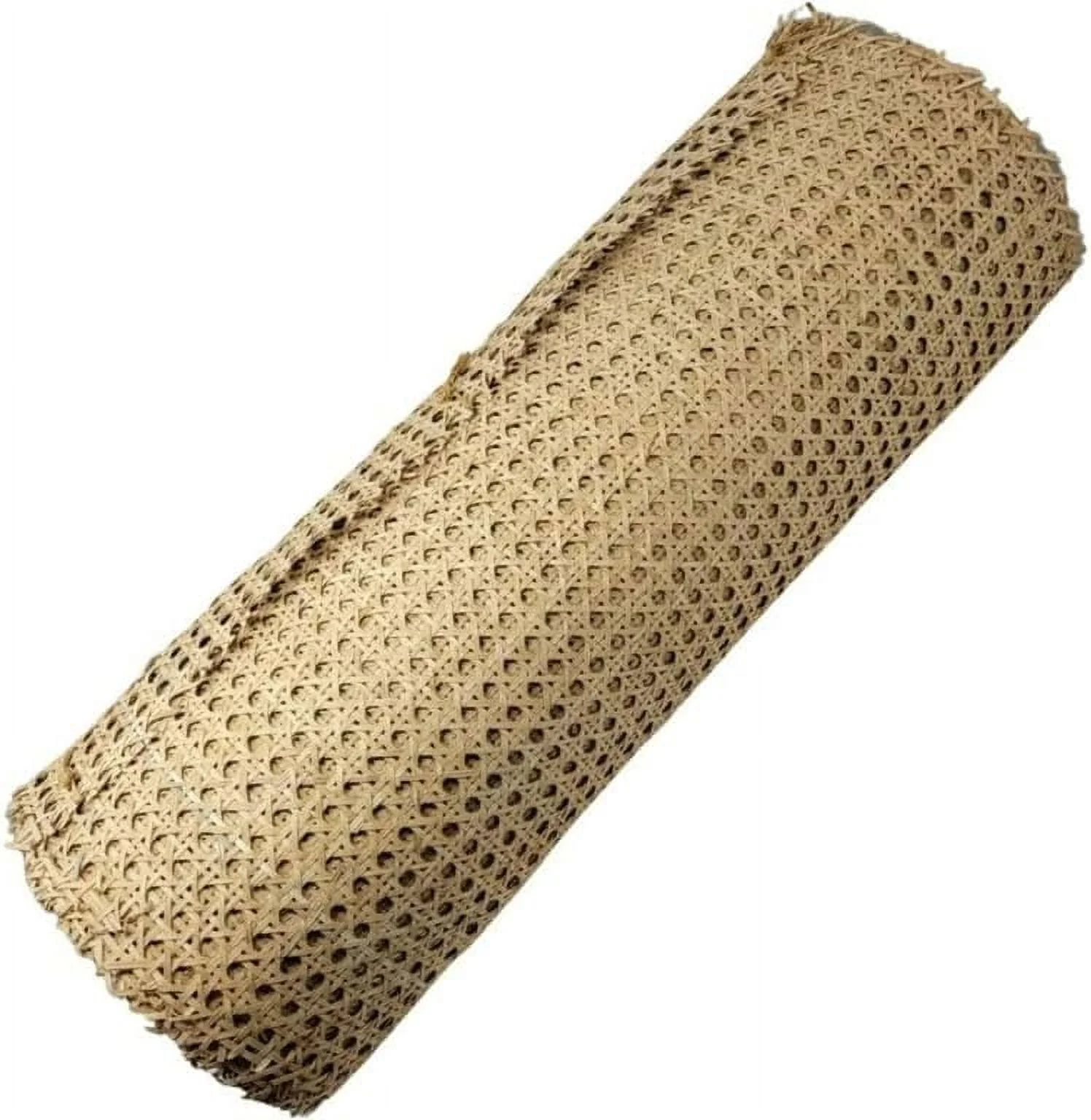 18” Wide Natural Rattan Webbing Roll For Caning Projects Pre - Woven Open Mesh For Caning Chair, Craft Cabinet And Furniture - Natural Rattan Hexagon Cane Webbing (18