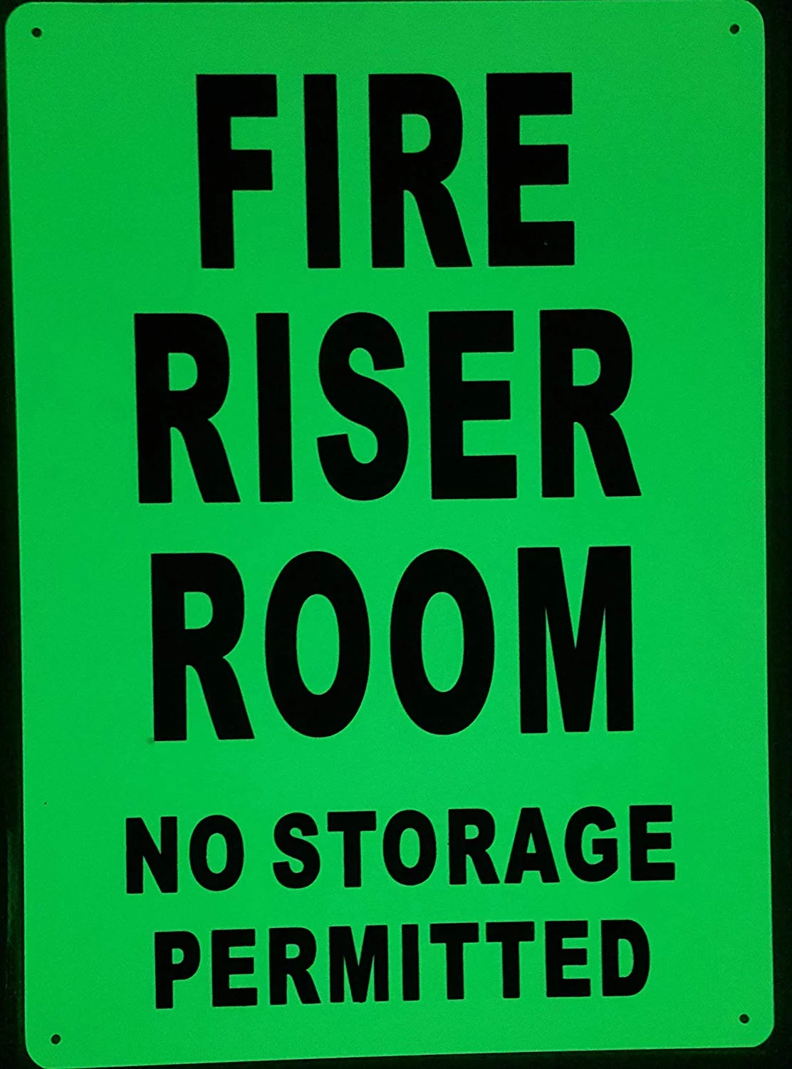 FIRE RISER ROOM SIGN GLOW IN THE DARK (HEAVY DUTY,ALUMINUM SIGN 10X14,Photoluminescent SIGN )