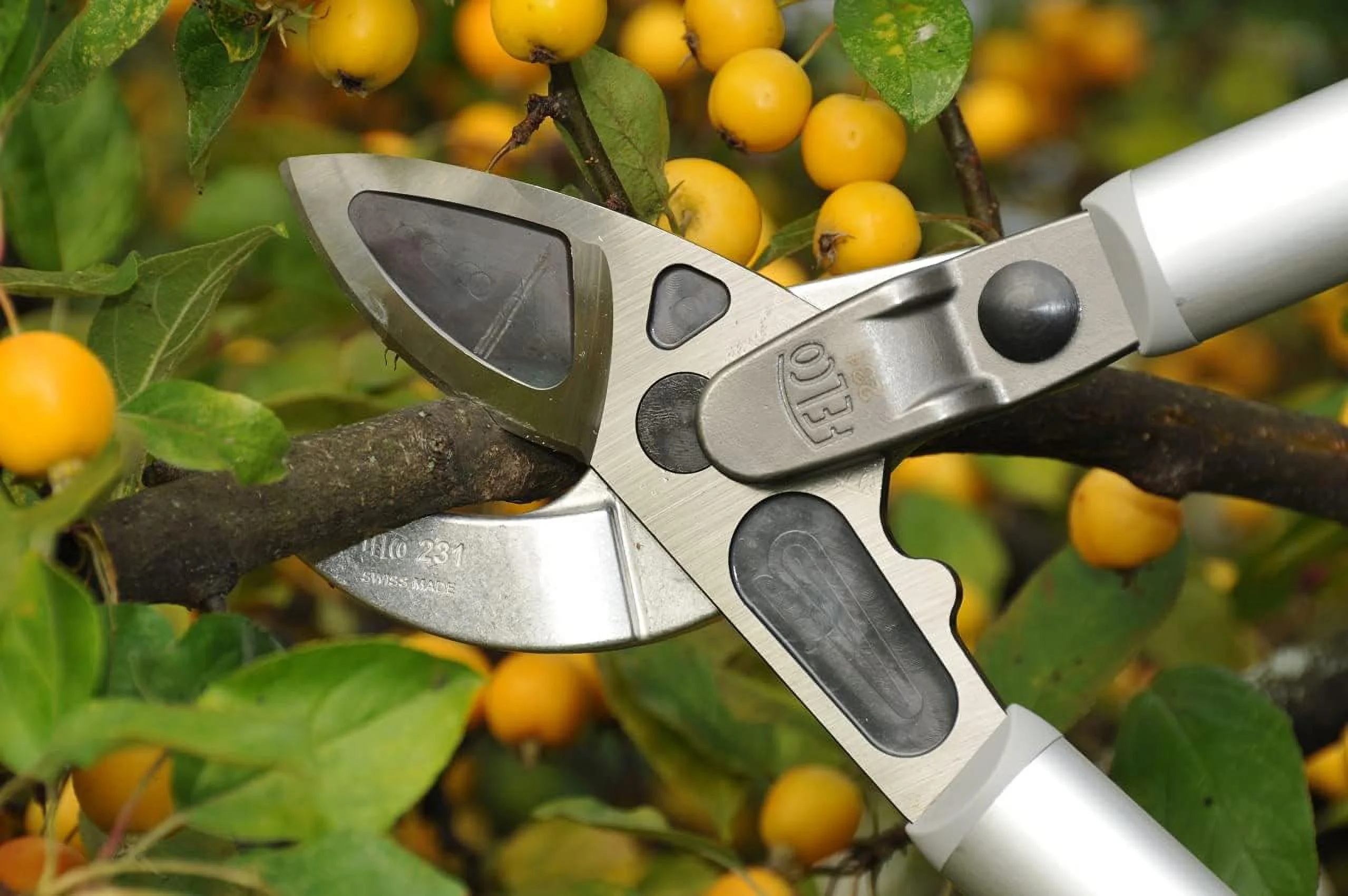 F231 231, Two-Handed, Lever-Action, Long Lopper, Style, Anvil Curved Blade, Red/Gray