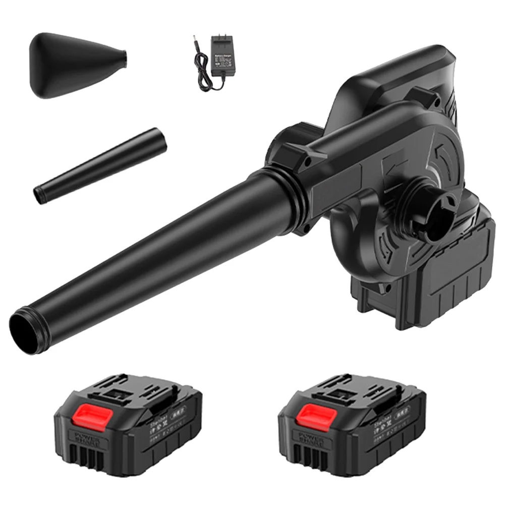 Inadays Cordless Leaf Blower, 2-in-1 Electric Handheld Sweeper Portable Vacuum Cleaner, 21V 2.0 Ah 2 Lithium Batteries, Black