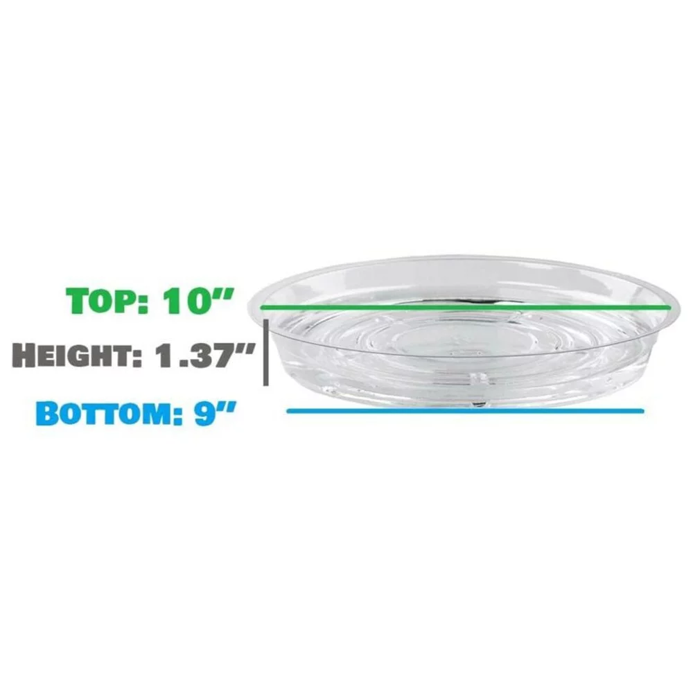 10pcs Garden Plant Saucer Drip Tray Round Pot Base Clear Snack Container PET