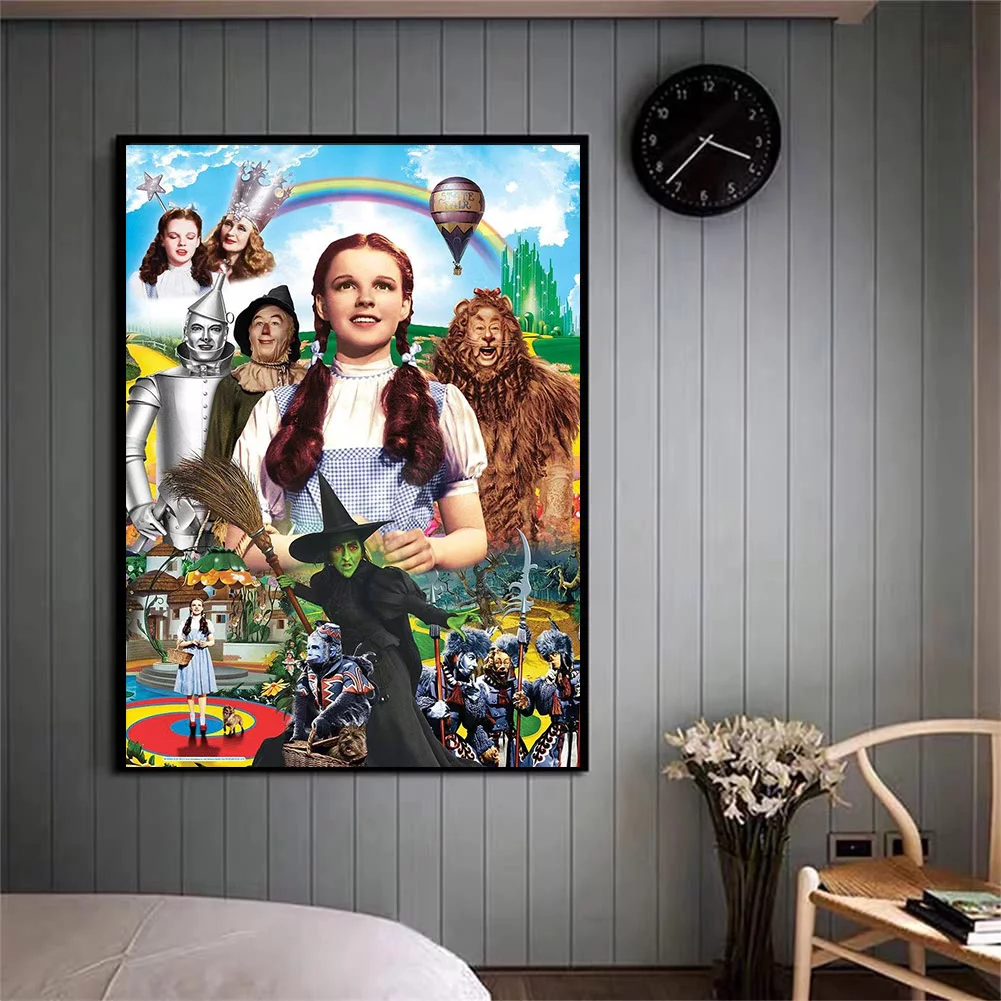 The Wizard of Oz 5D Diamond Painting by Number Kit, Full Drill Embroidery Cross Stitch Picture Supplies Arts Craft Wall Sticker Decor 11.8x15.8 inch